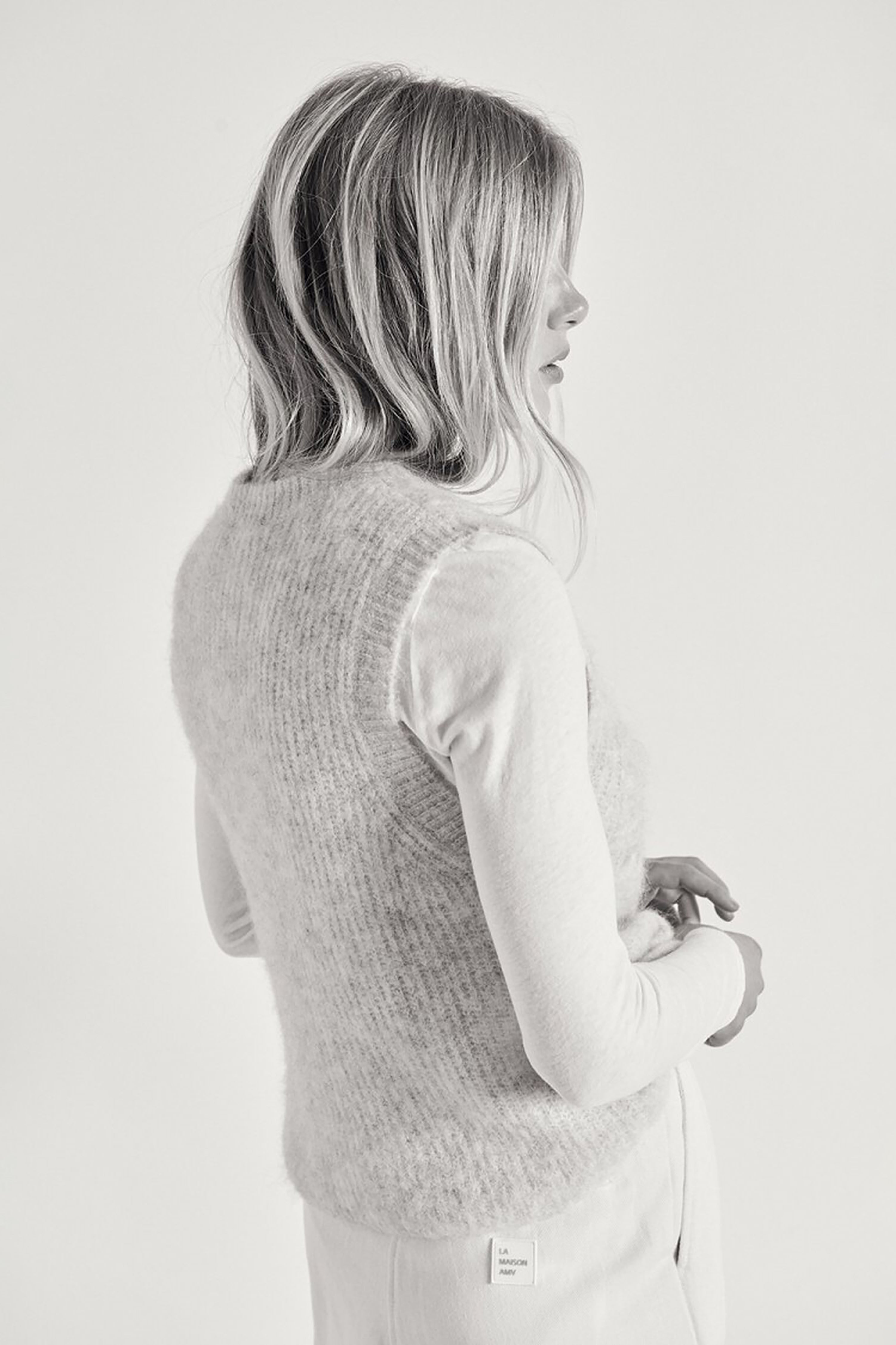 East Sleeveless Cardigan - Powder Snow Melange