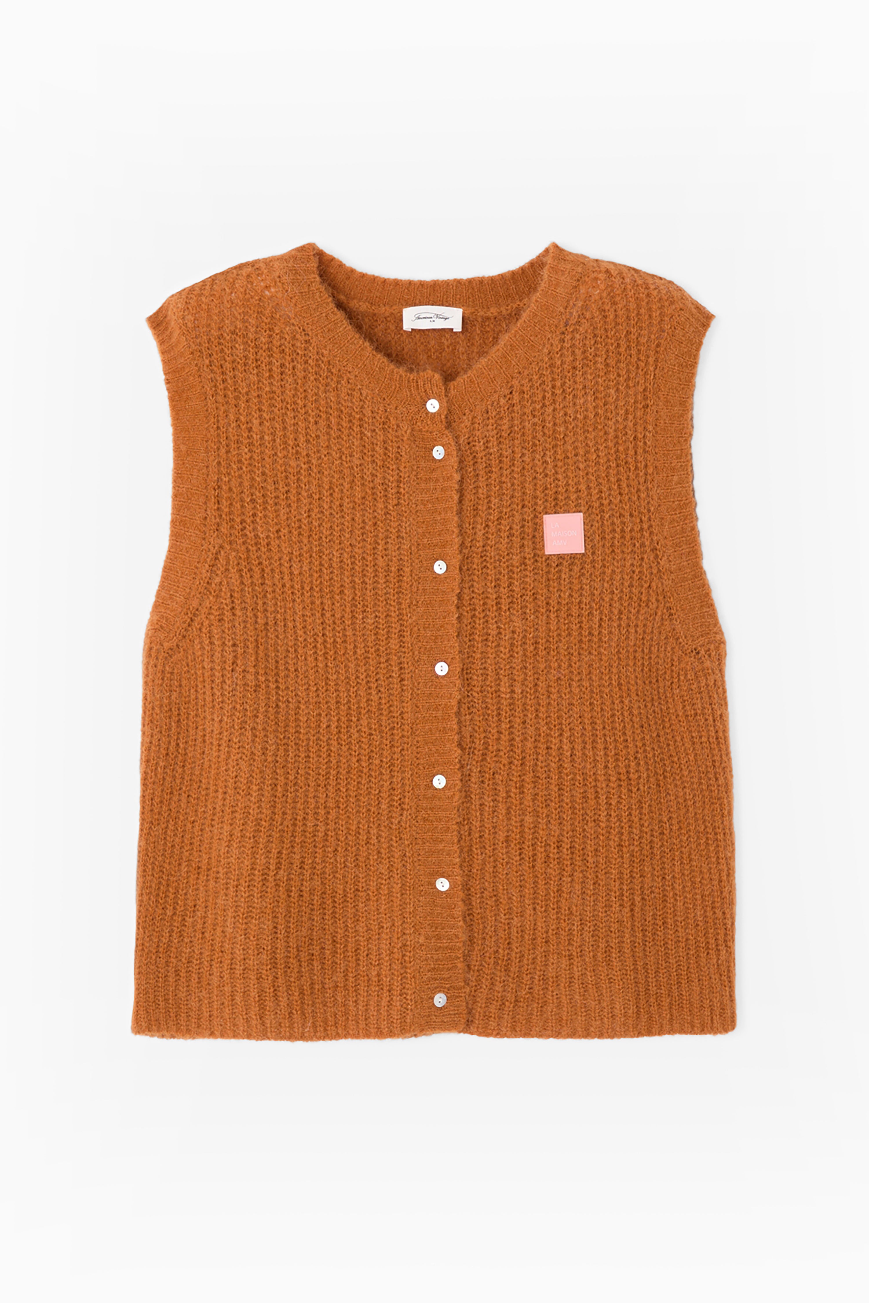 East Sleeveless Cardigan - Squirrel Melange