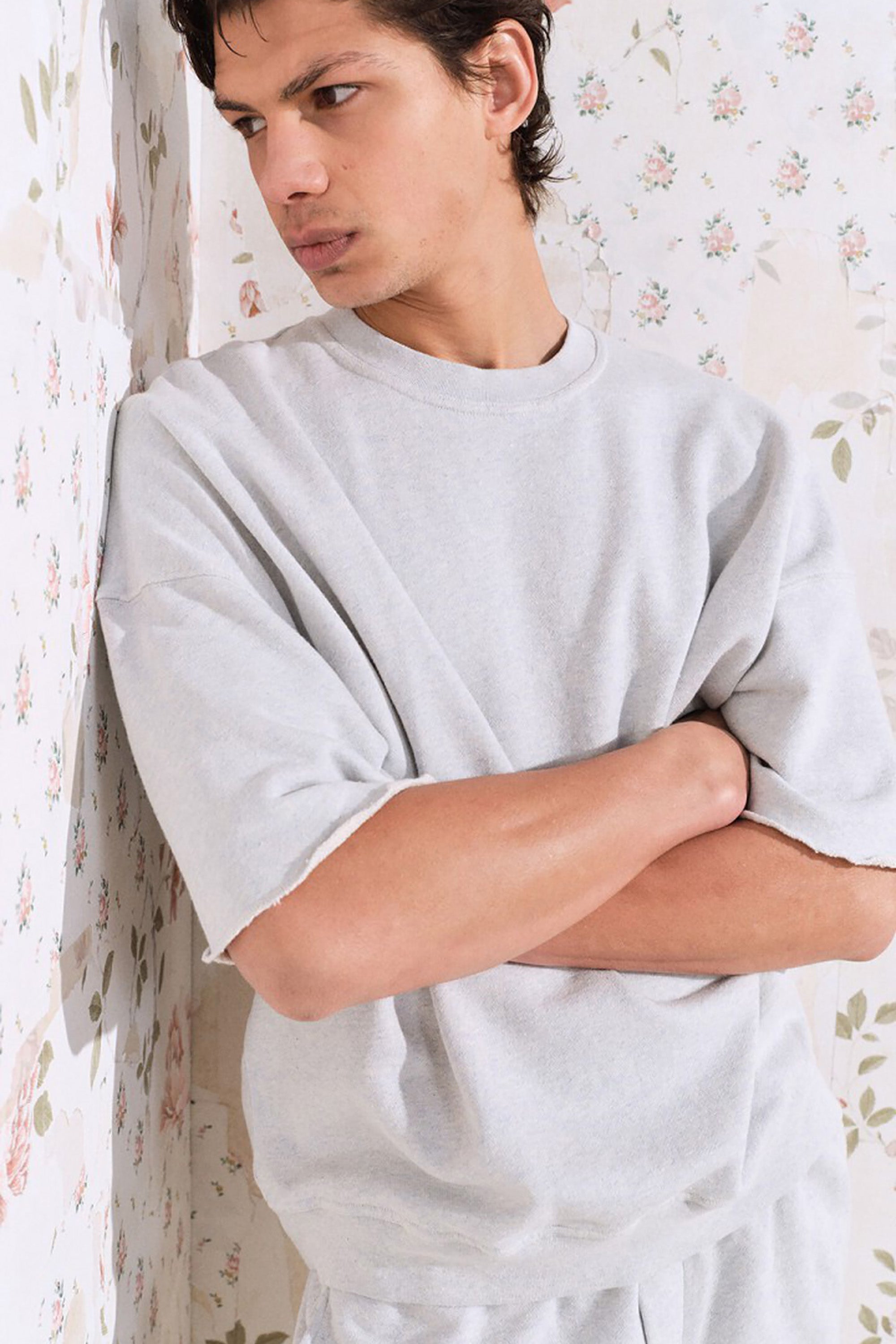 Men's Dantown Sweat Tee - Sky Blue Melange