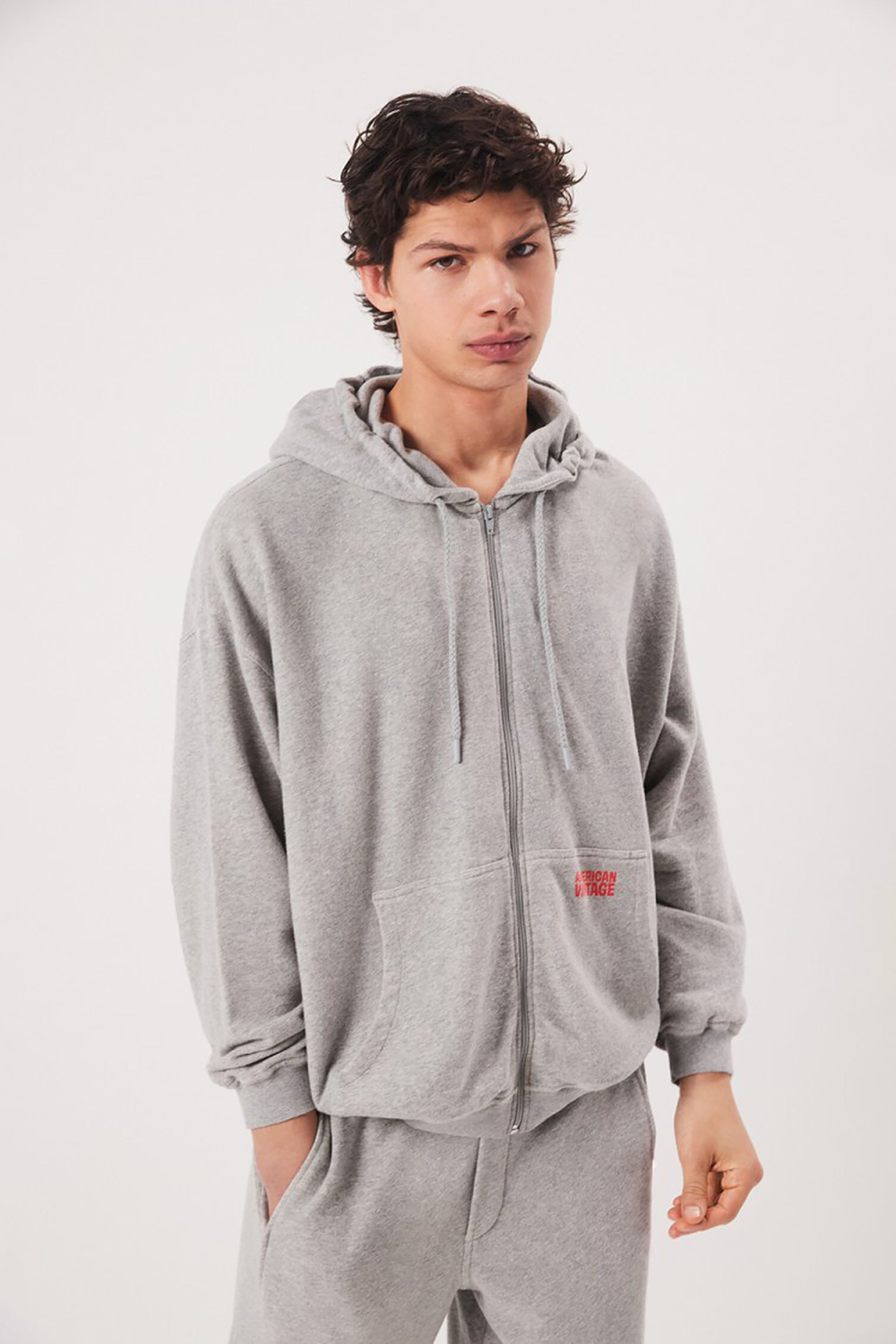 Men's Nyzzow Zip Up Hoodie - Heather Grey