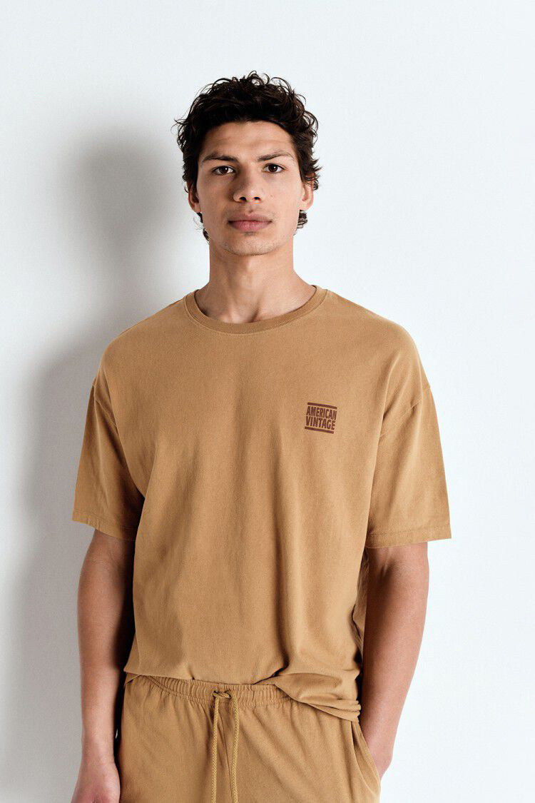  Men's Ykobow T-Shirt SS - Camel - RUM Amsterdam