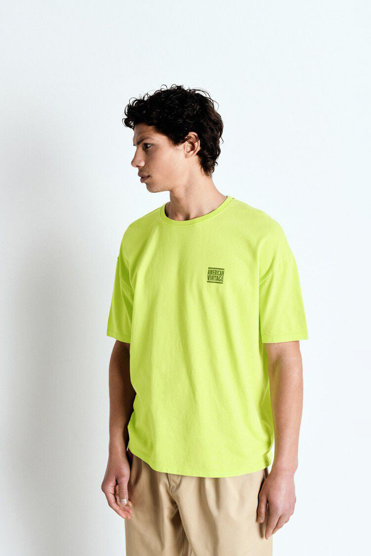  Men's Ykobow T-Shirt SS - Fluorescent Lemon - RUM Amsterdam