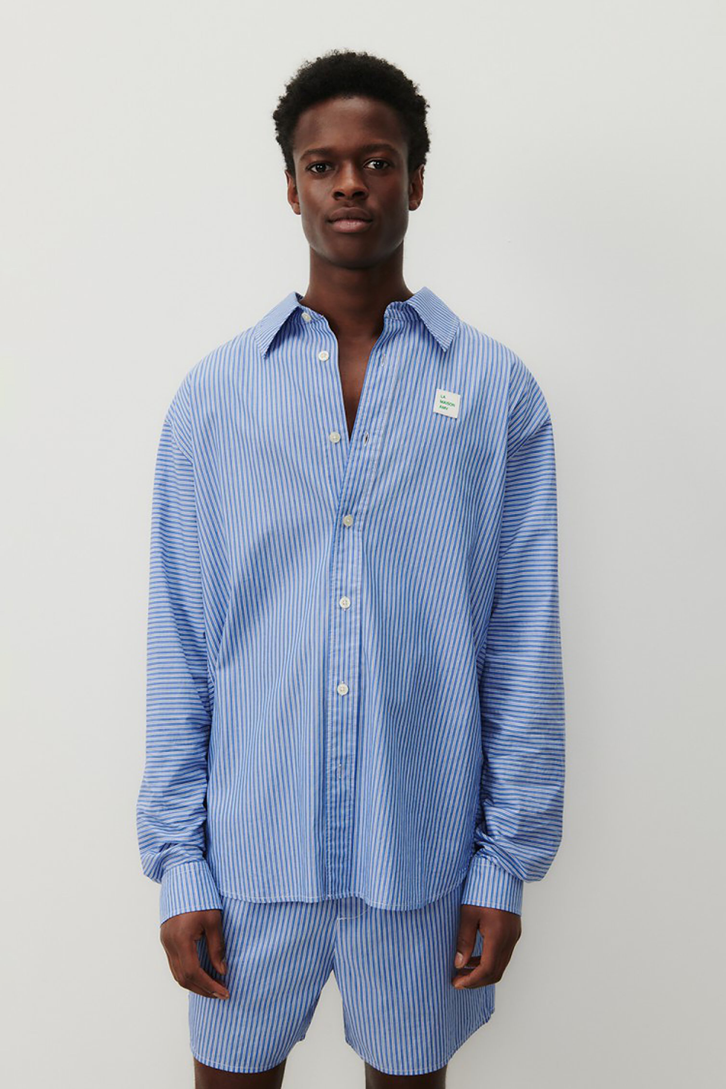 Men's Zatybay Shirt - Aqua Stripes