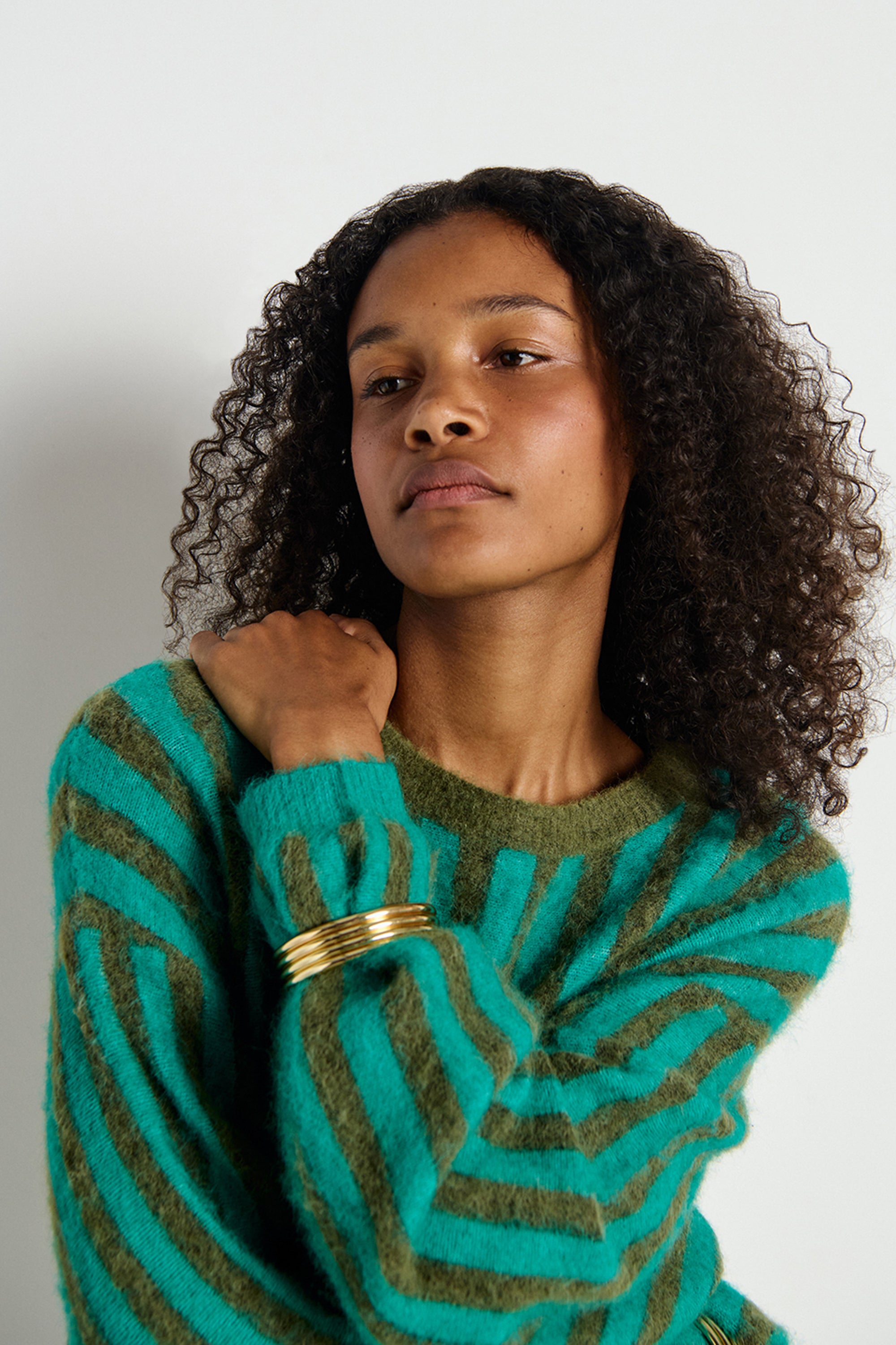 Nenybay Jumper - Striped Mint Khaki