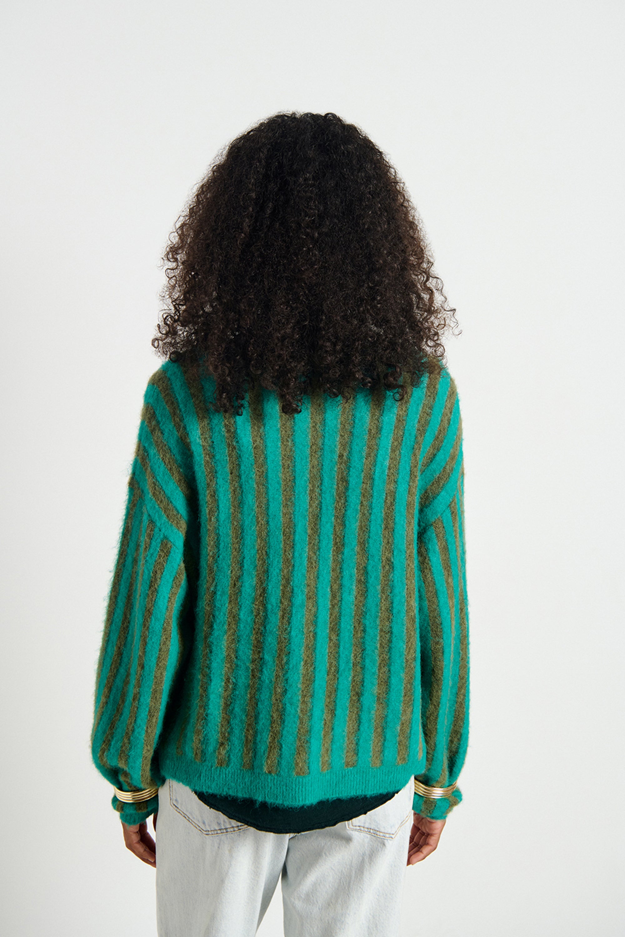 Nenybay Jumper - Striped Mint Khaki