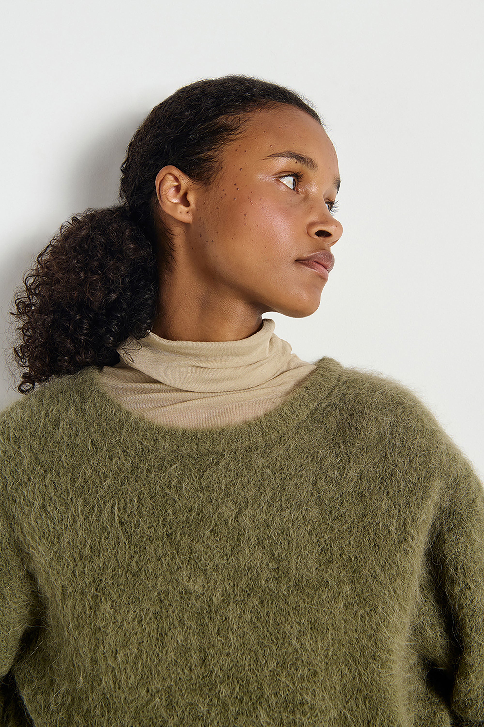 【Ameri Vintage】MEDI LOGO KNIT SET UP American Vintage Niby Jumper - Khaki | RUM Amsterdam