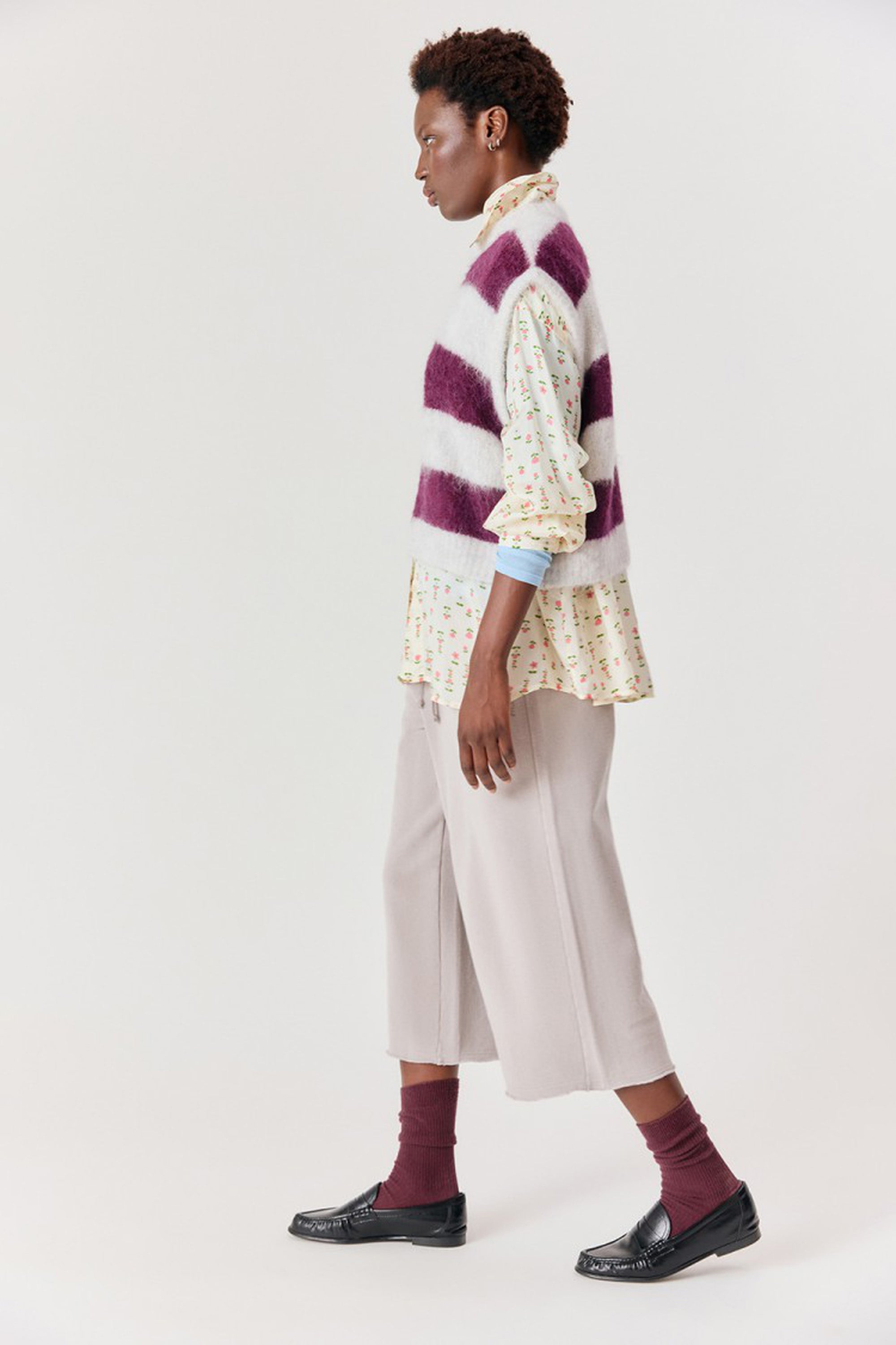 Niby Sleeveless Jumper - Cranberry Stripes