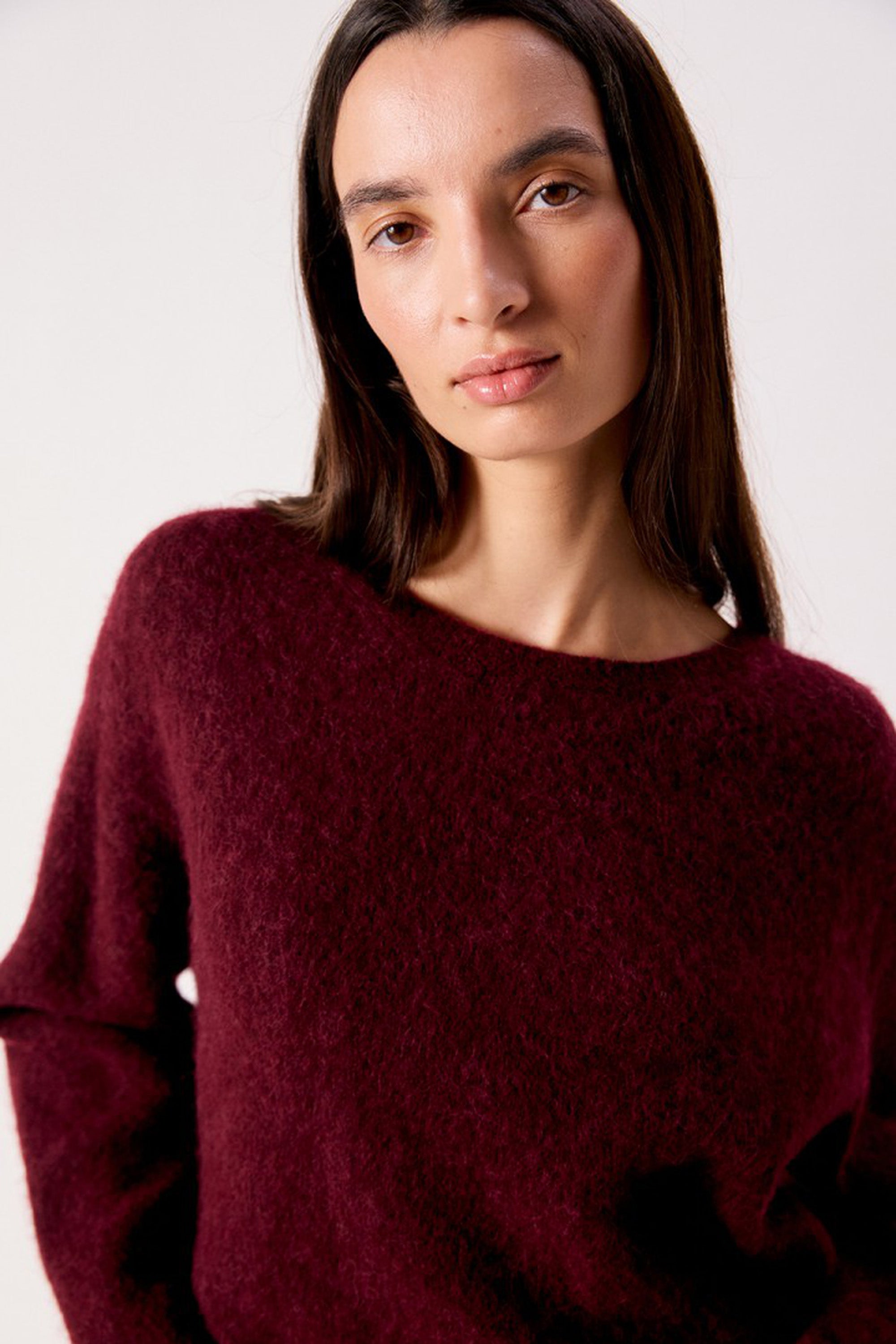 Vitow Boxy Jumper - Dark Red Melange