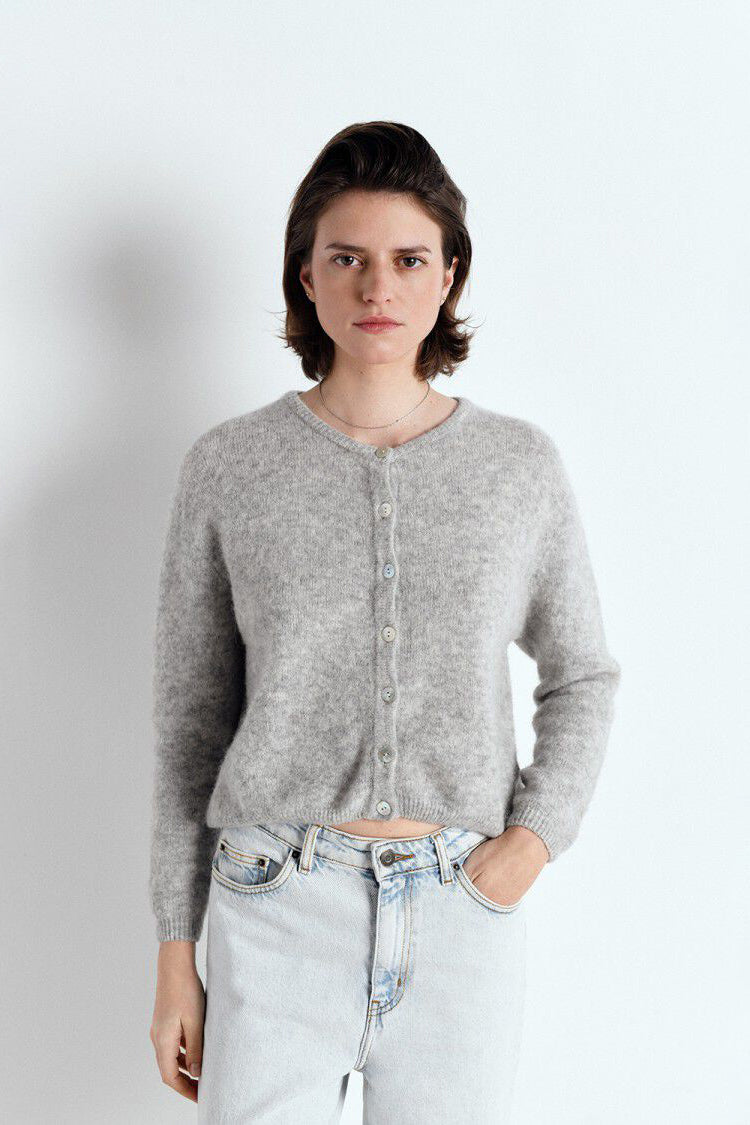 Vitow Cardigan -  Light Grey Melange