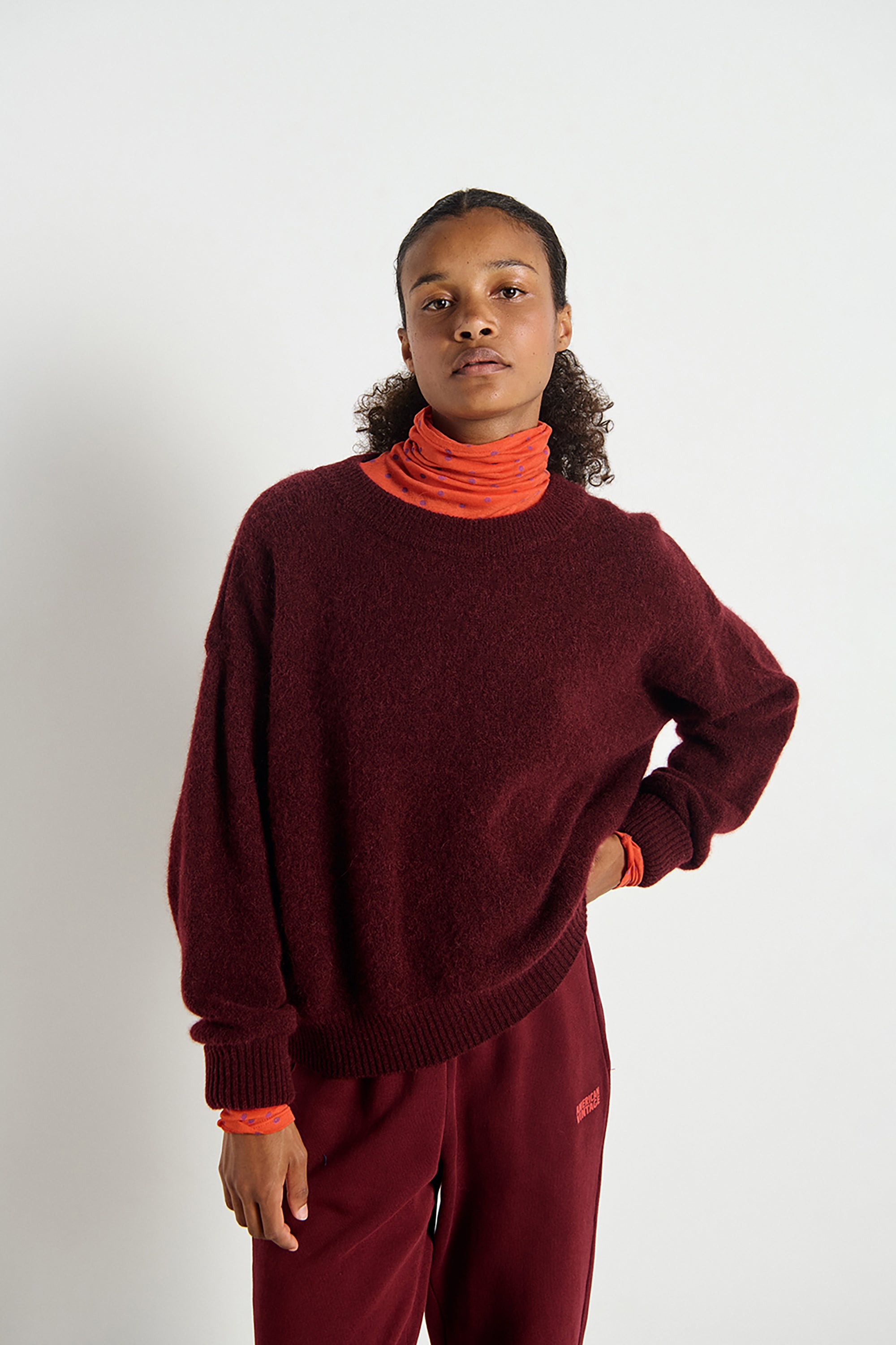 Vitow Jumper - Dark Red Melange