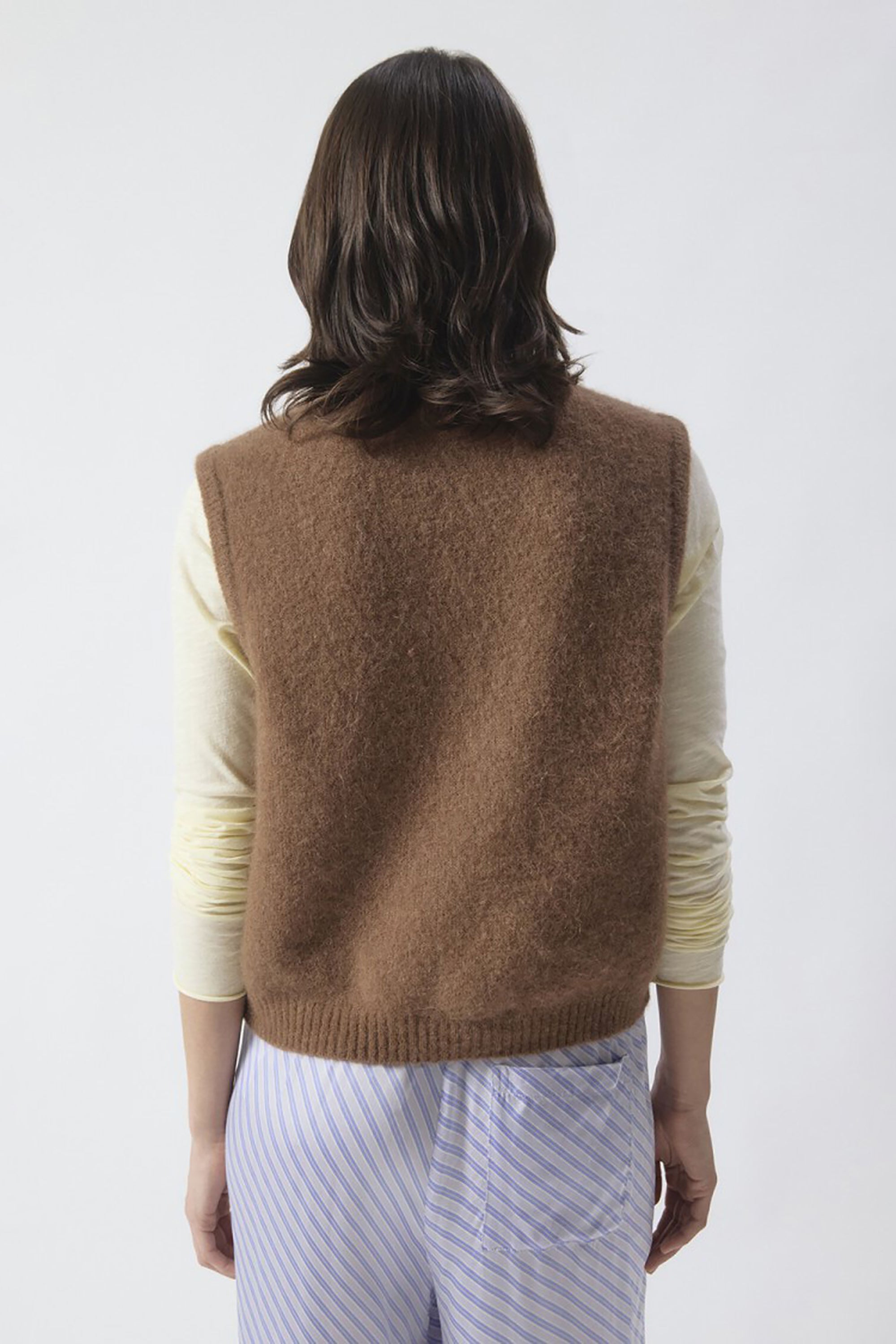 Vitow Sleeveless Jumper - Chocolate Melange