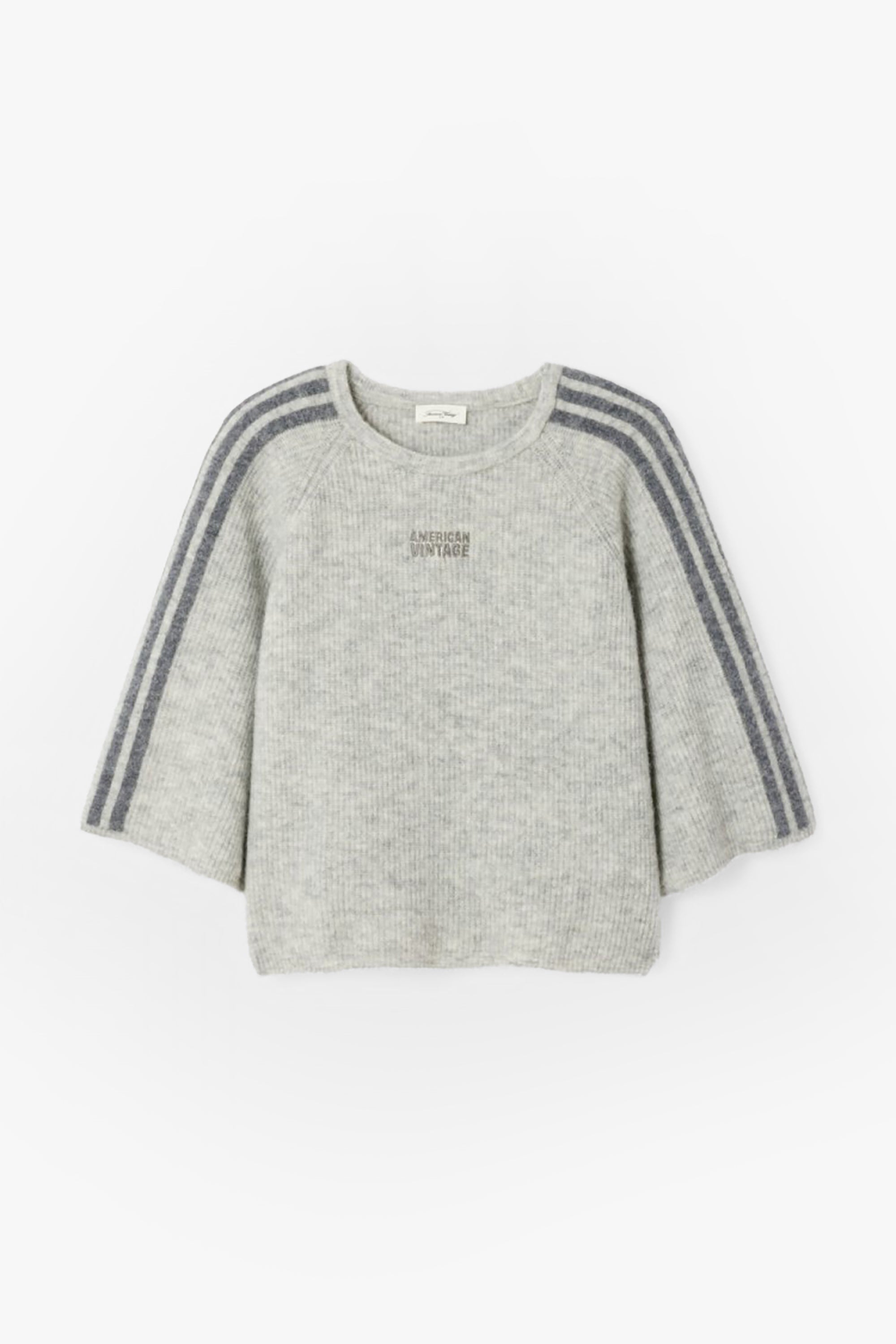 Vitow Stripe Jumper - Light Grey Melange