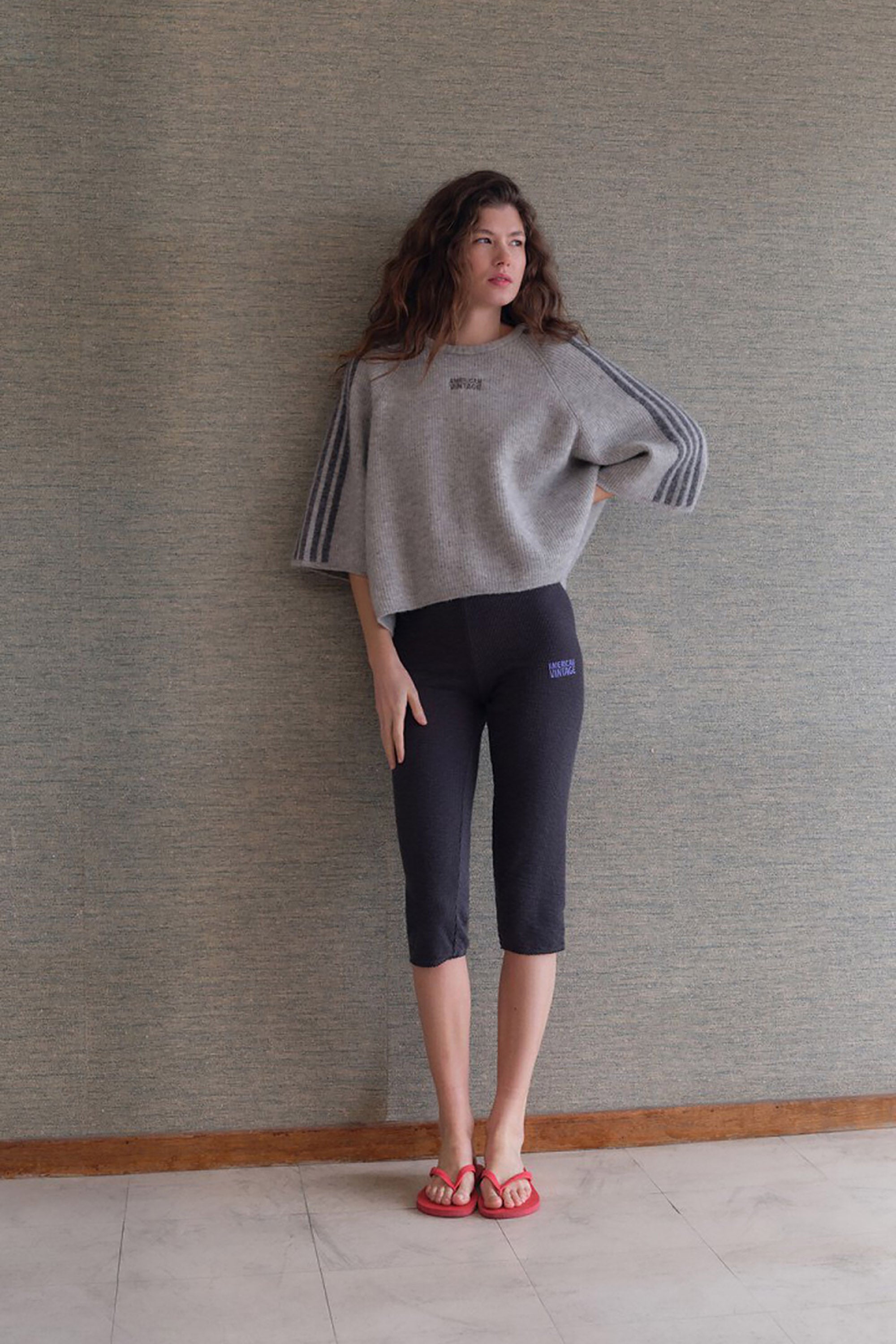 Vitow Stripe Jumper - Light Grey Melange
