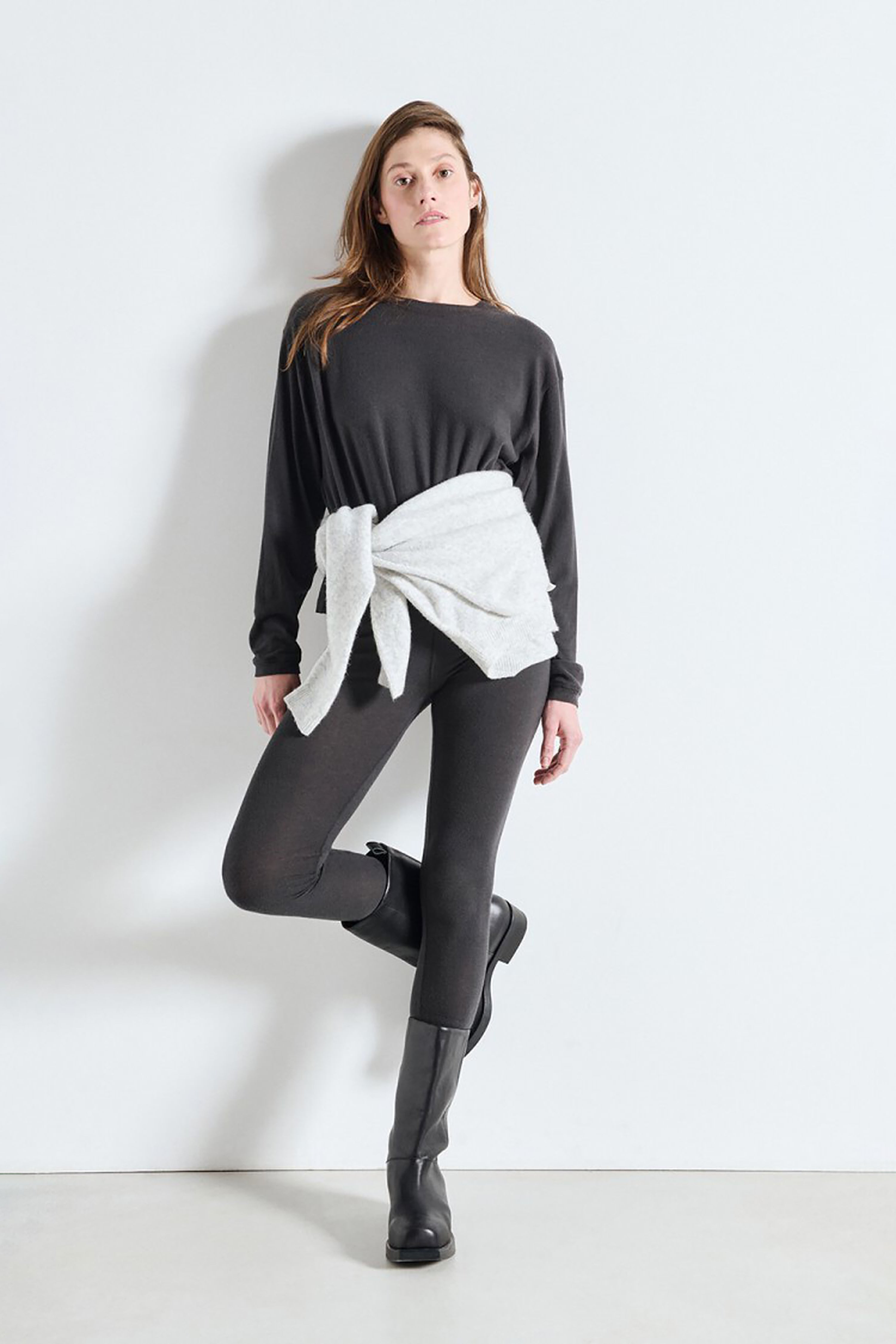 Ypawood T-Shirt LS - Carbon Melange