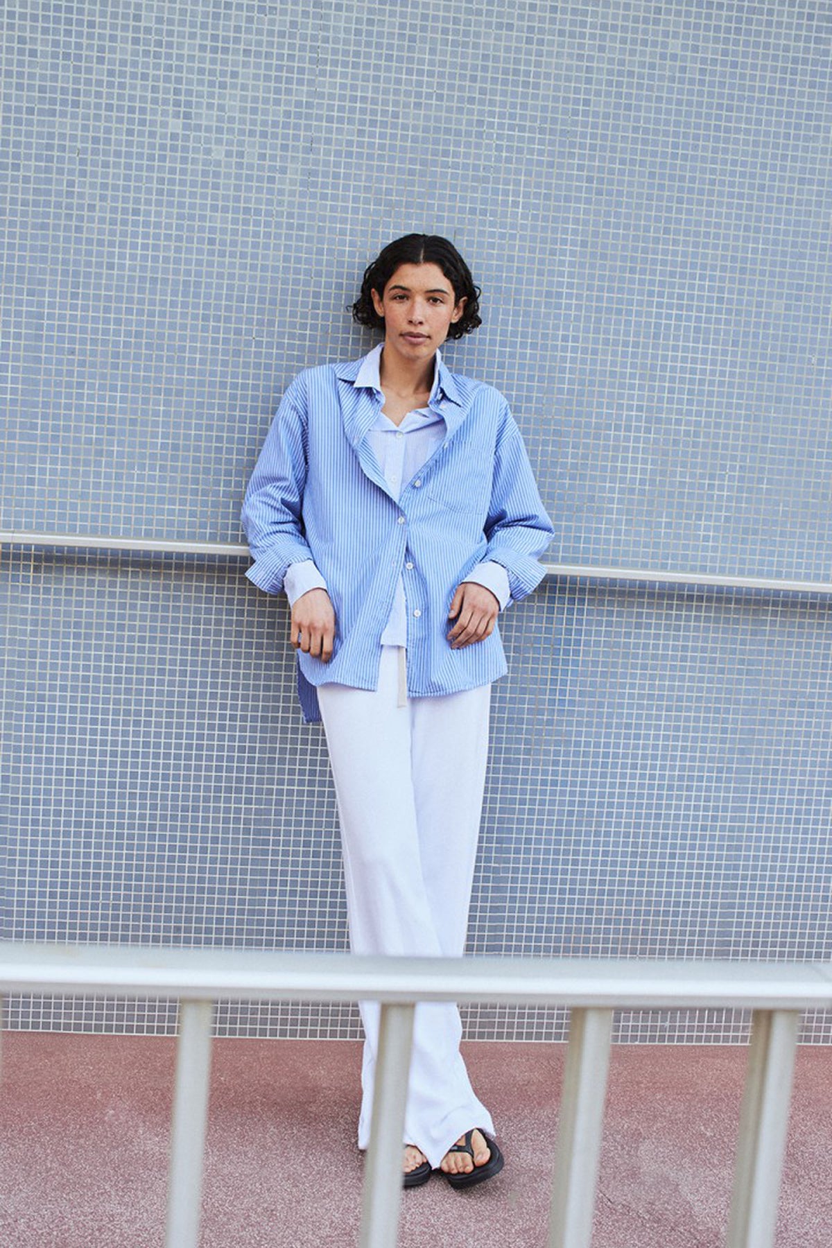 Zatybay Shirt - Aqua Stripes