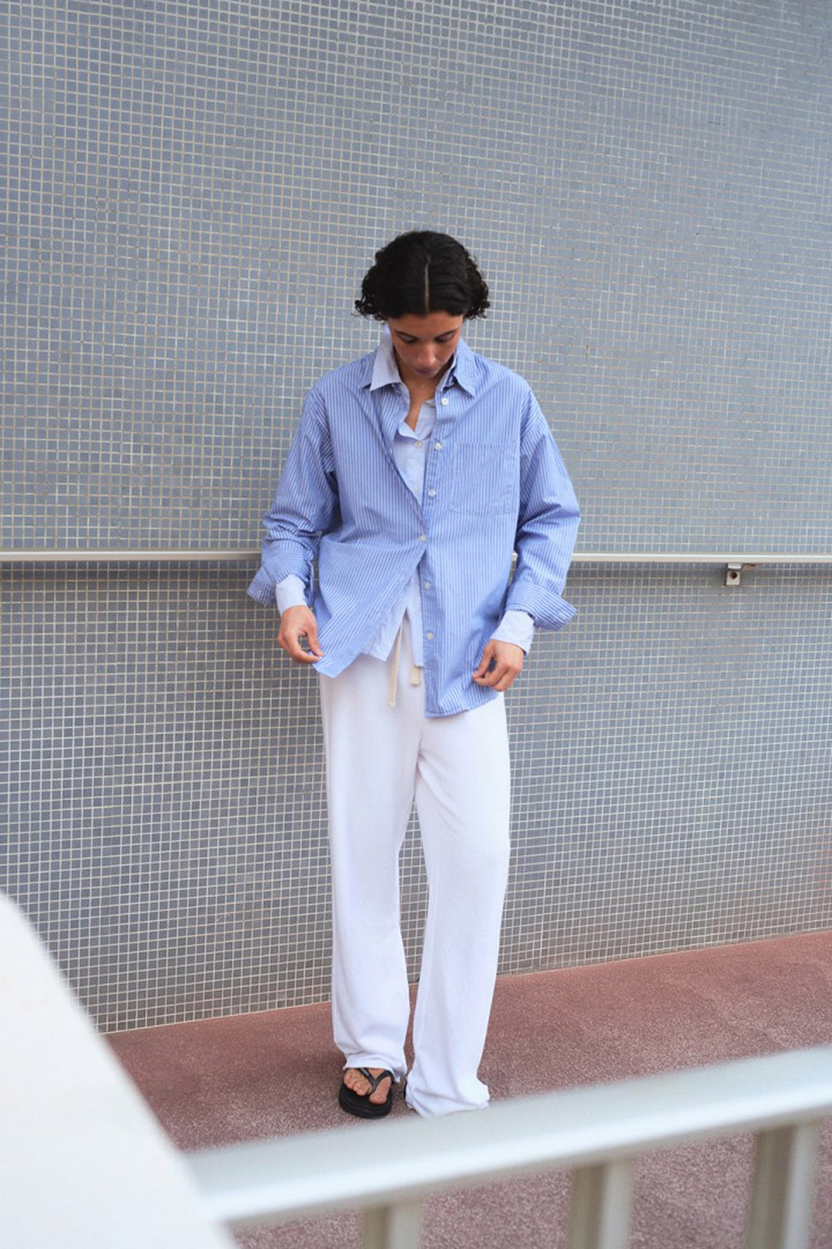 Zatybay Shirt - Aqua Stripes