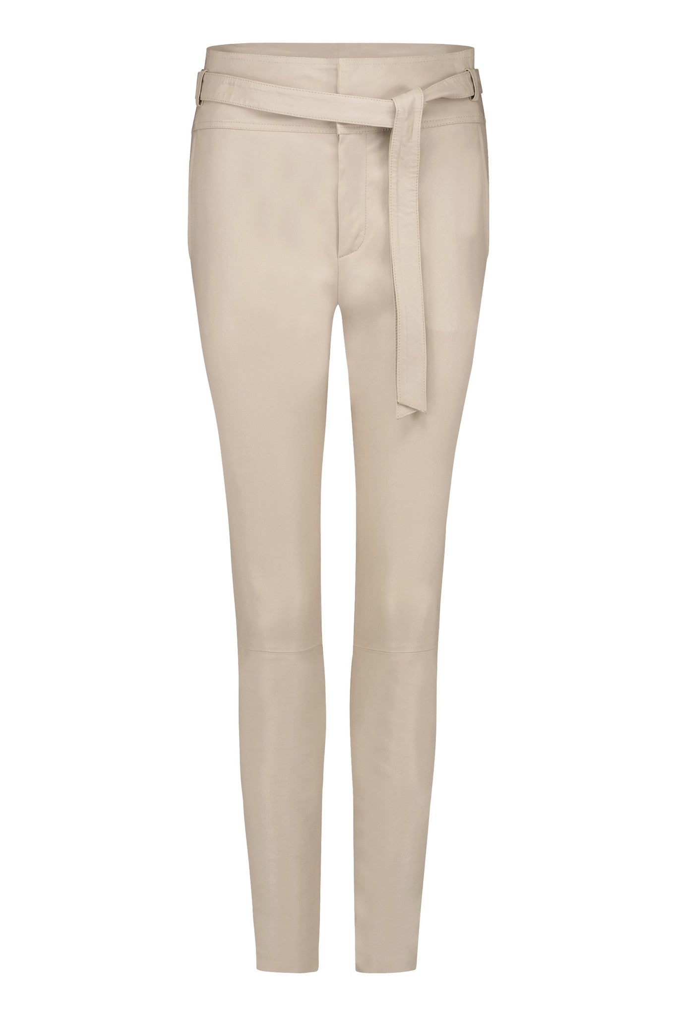 Ann Leather Pant - Feather White