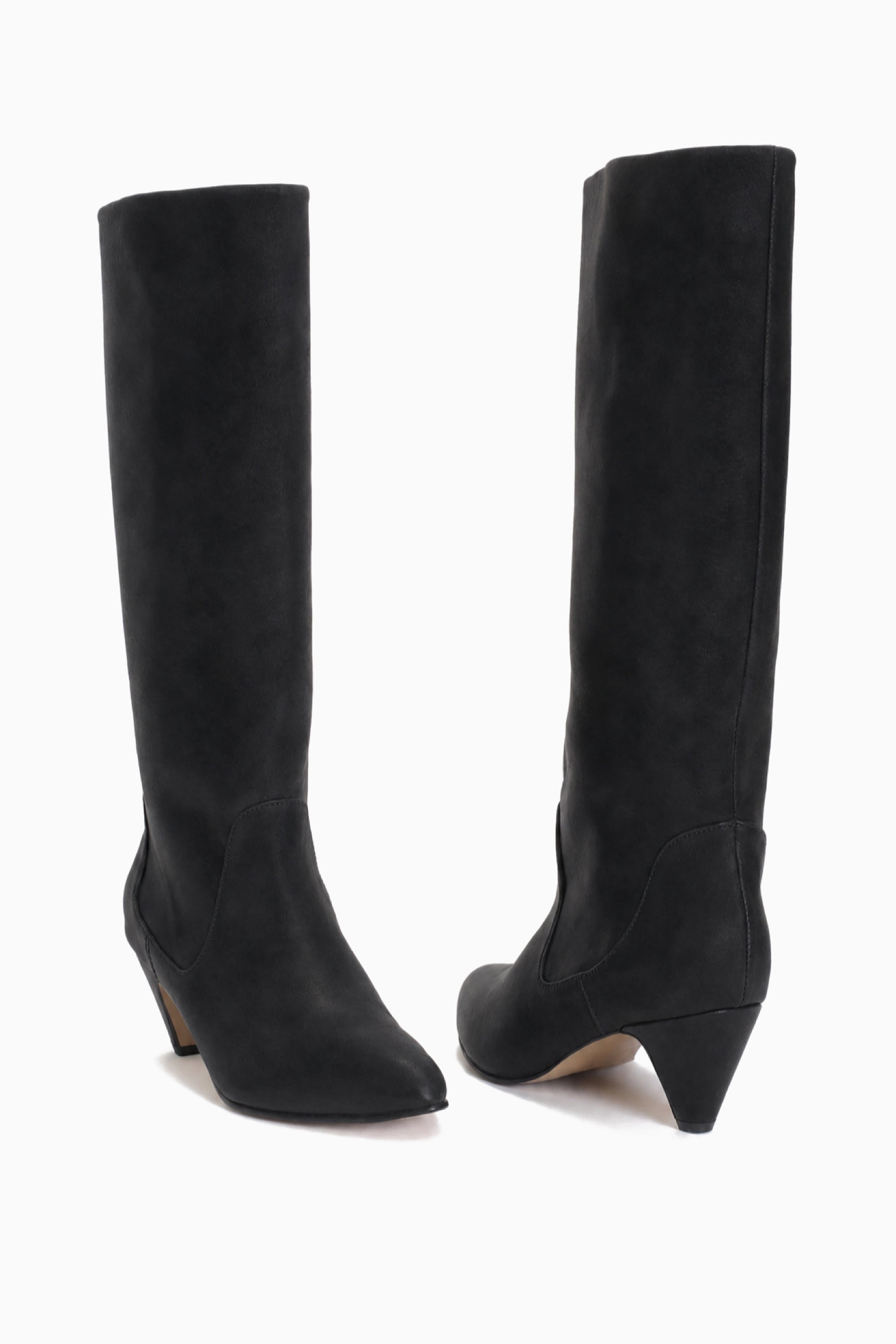 Valle 50 Stiletto Nubuck Boots - Black