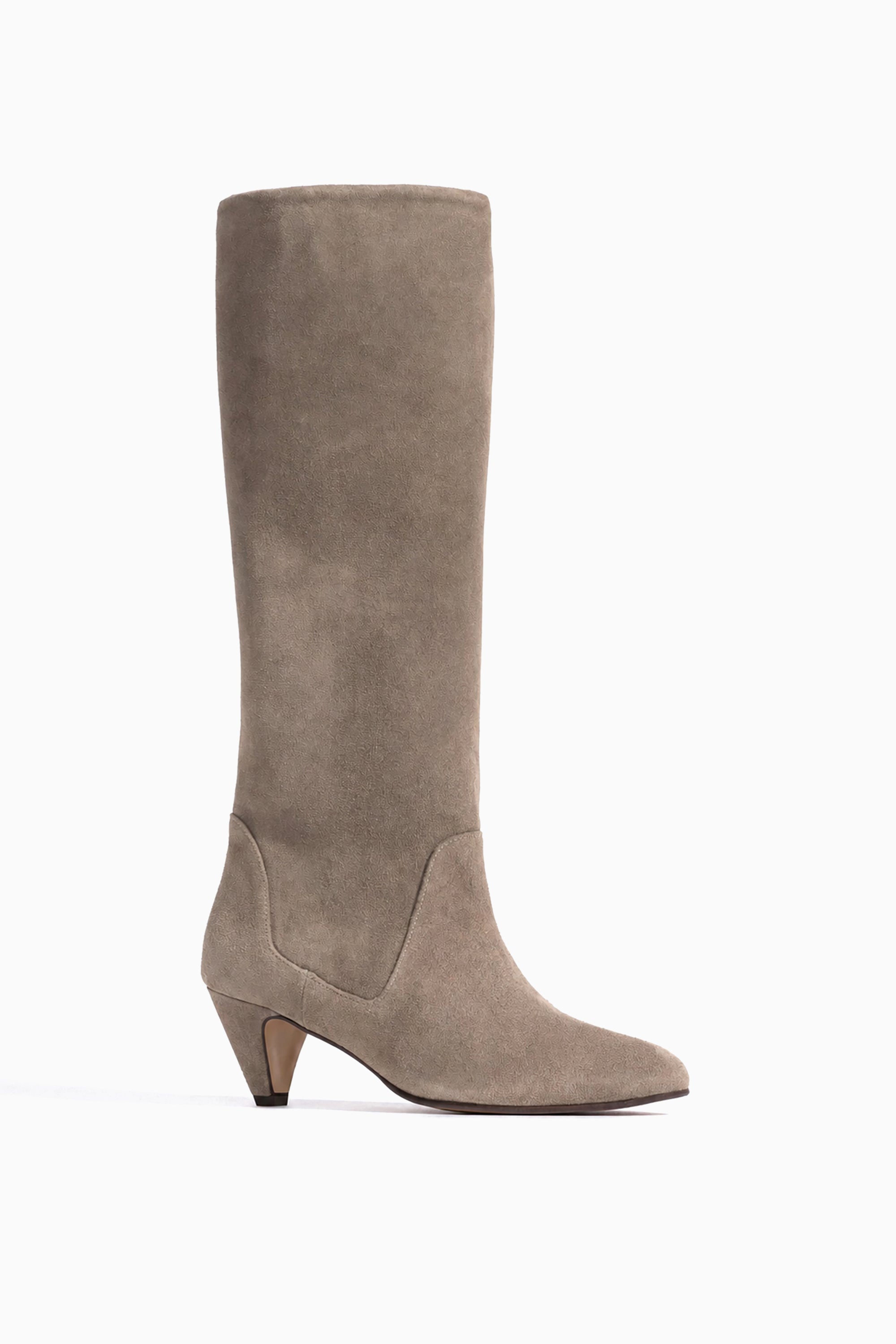 Valle 50 Stiletto Suede Boots - Mushroom
