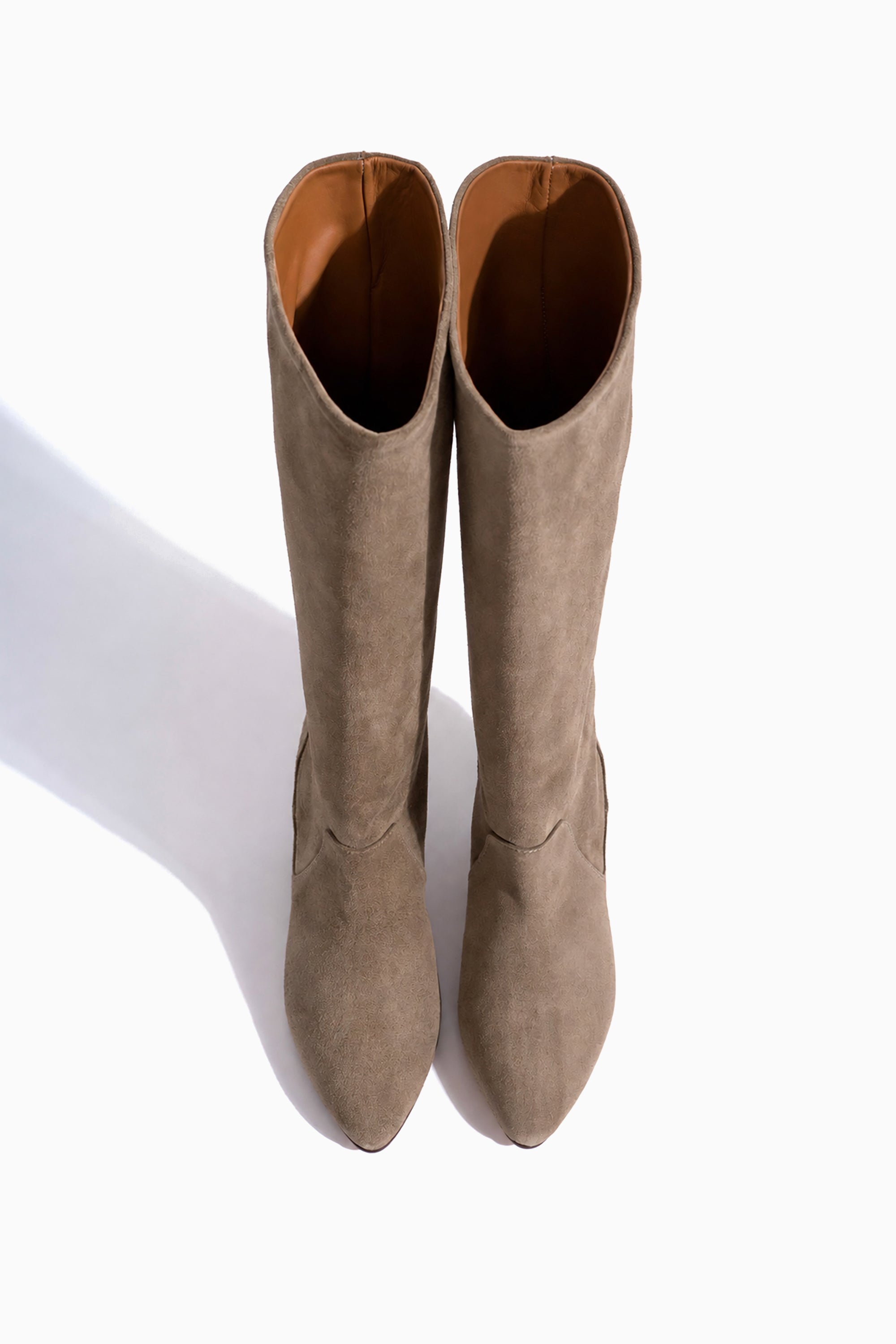 Valle 50 Stiletto Suede Boots - Mushroom