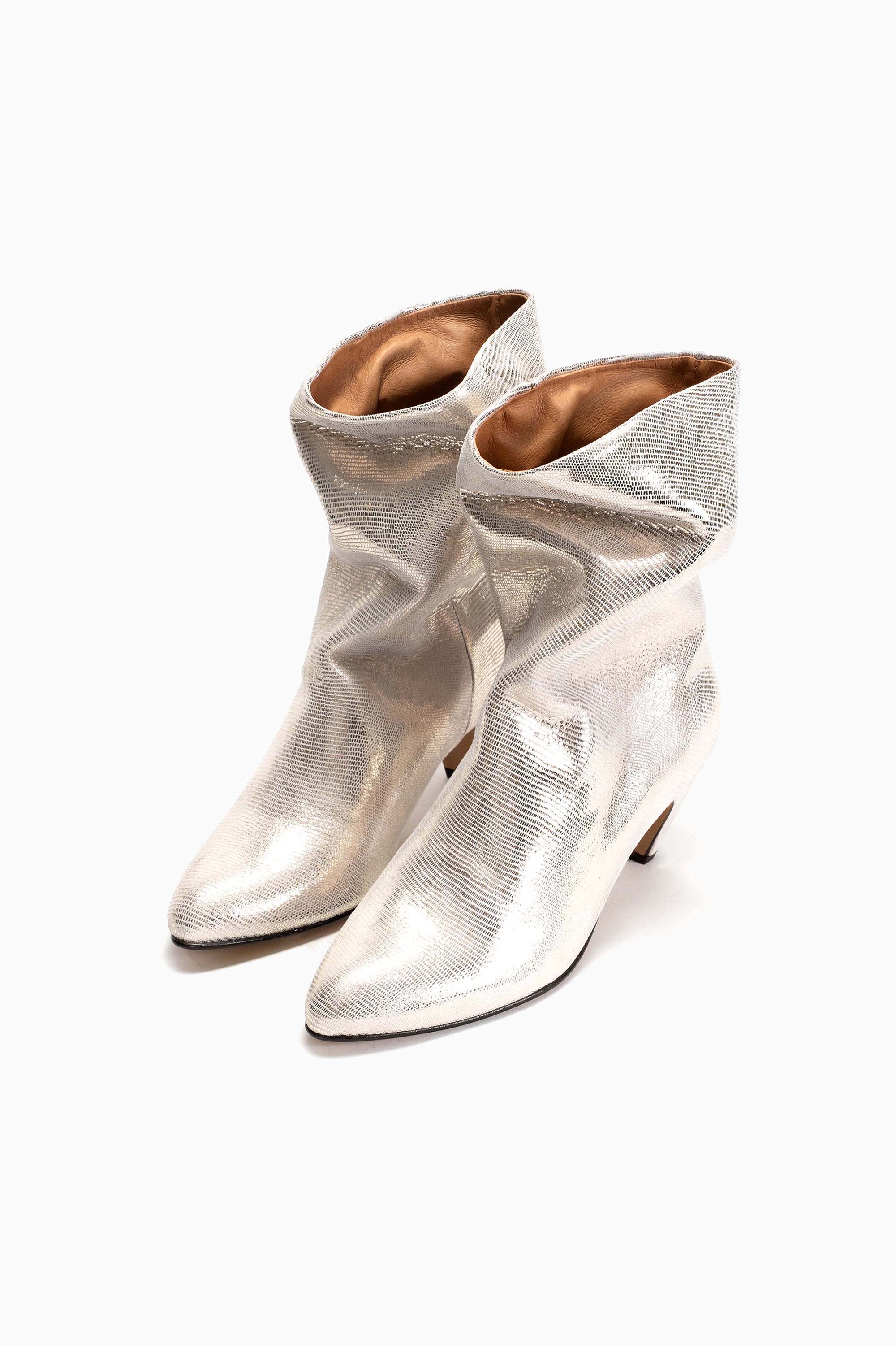 Vully 50 Stiletto Metallic Boots - Champagne