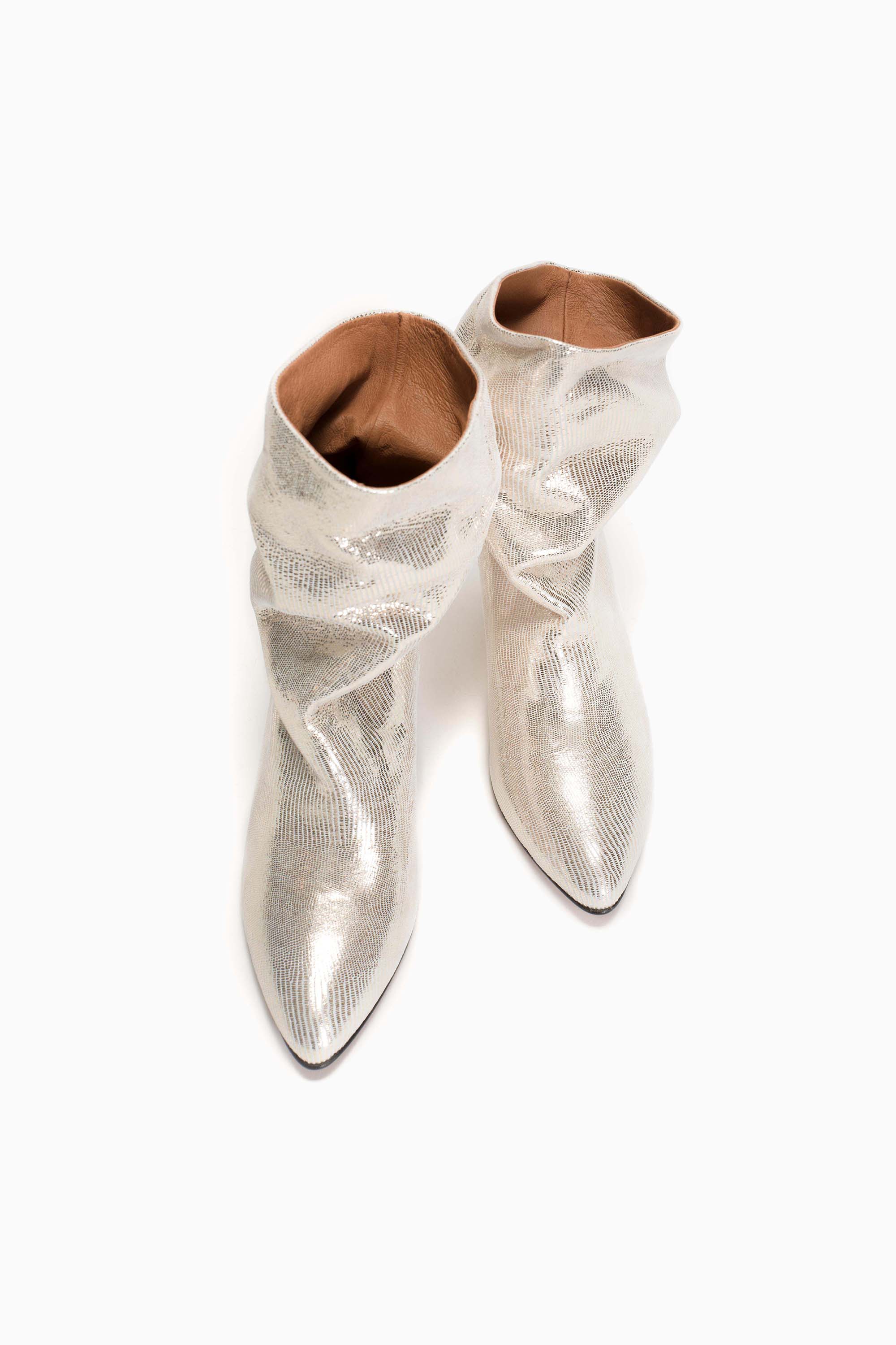 Vully 50 Stiletto Metallic Boots - Champagne