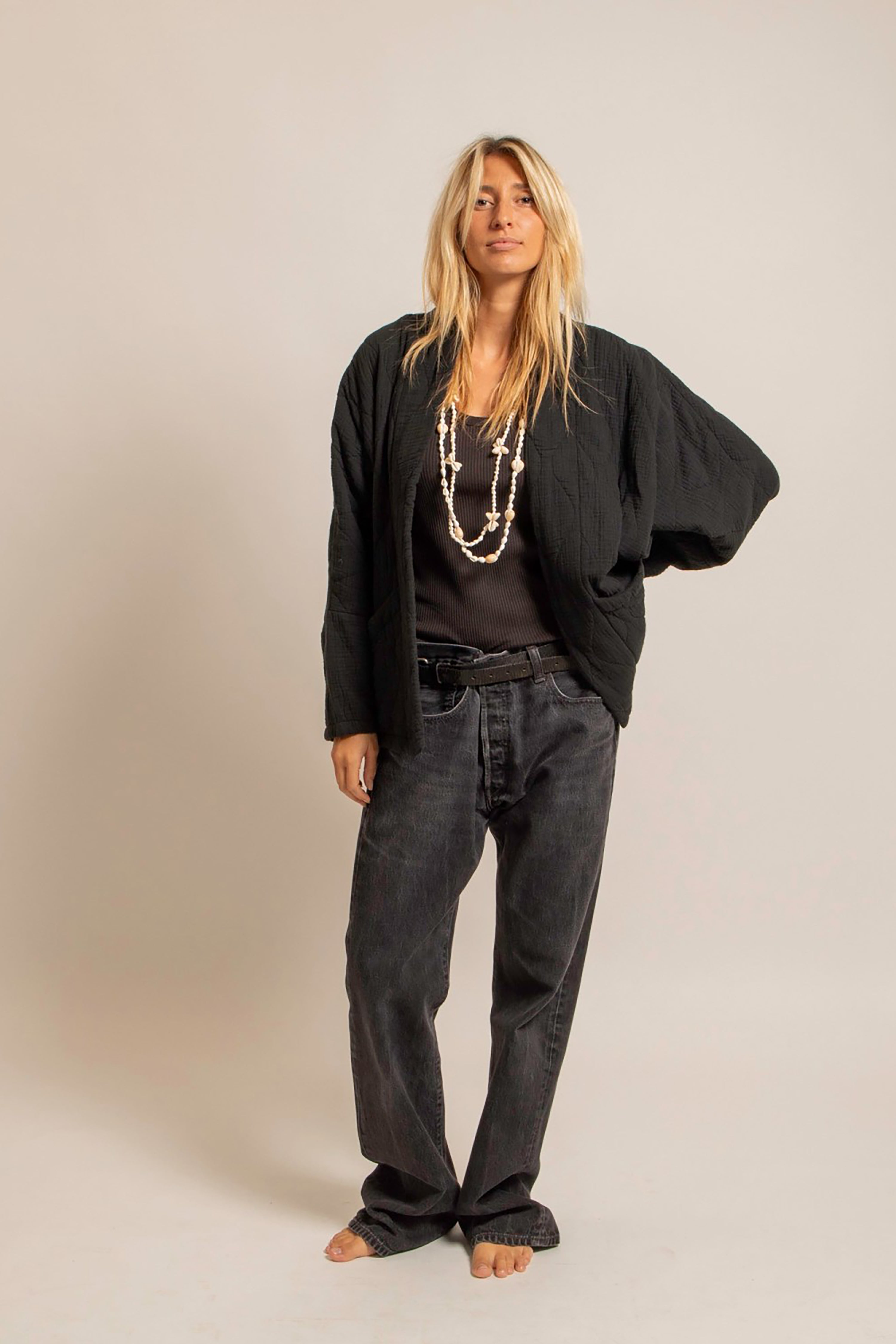 Chicago Kimono Jacket - Black