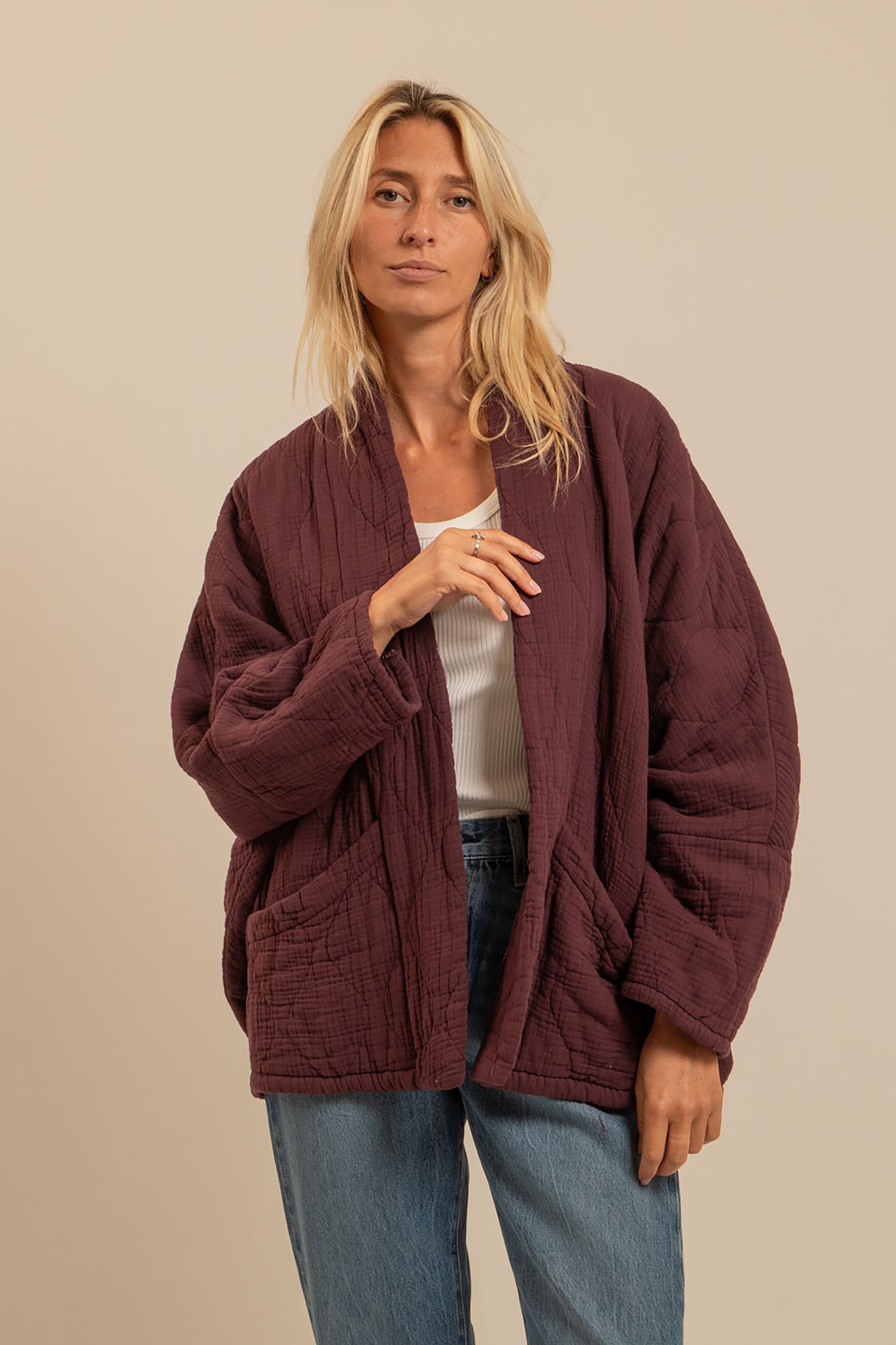 Chicago Kimono Jacket - Bordeaux