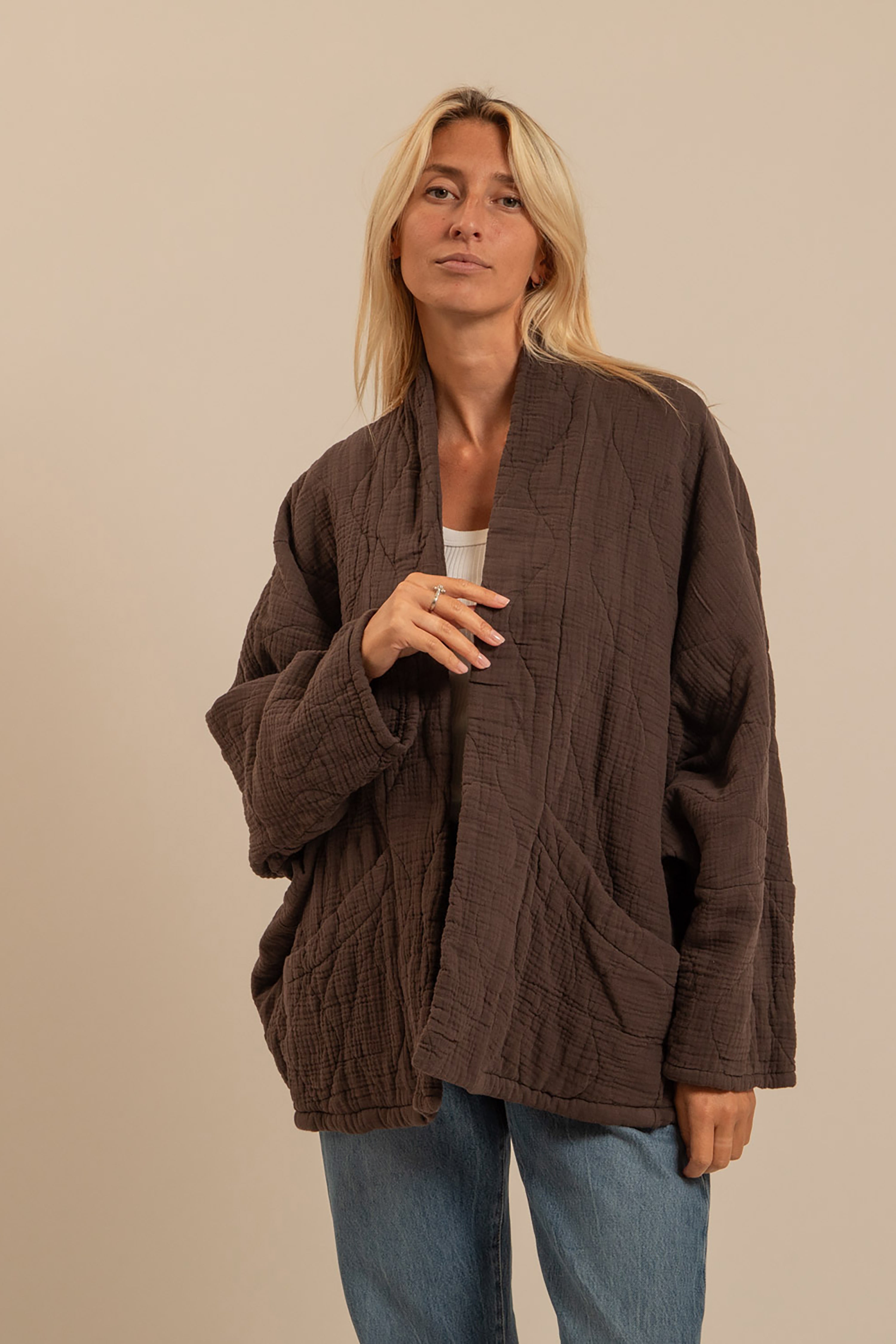 Chicago Kimono Jacket - Chocolate