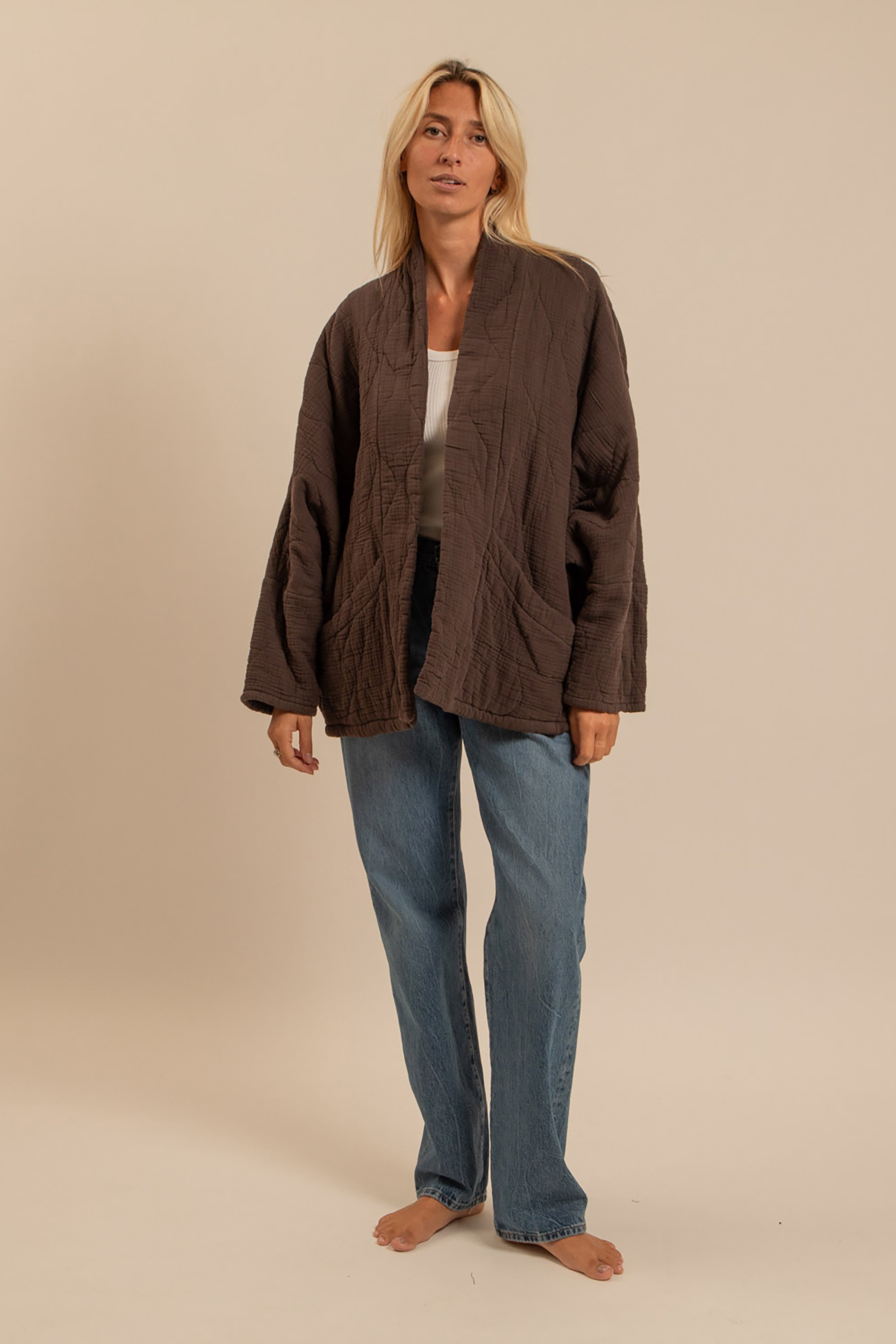 Chicago Kimono Jacket - Chocolate