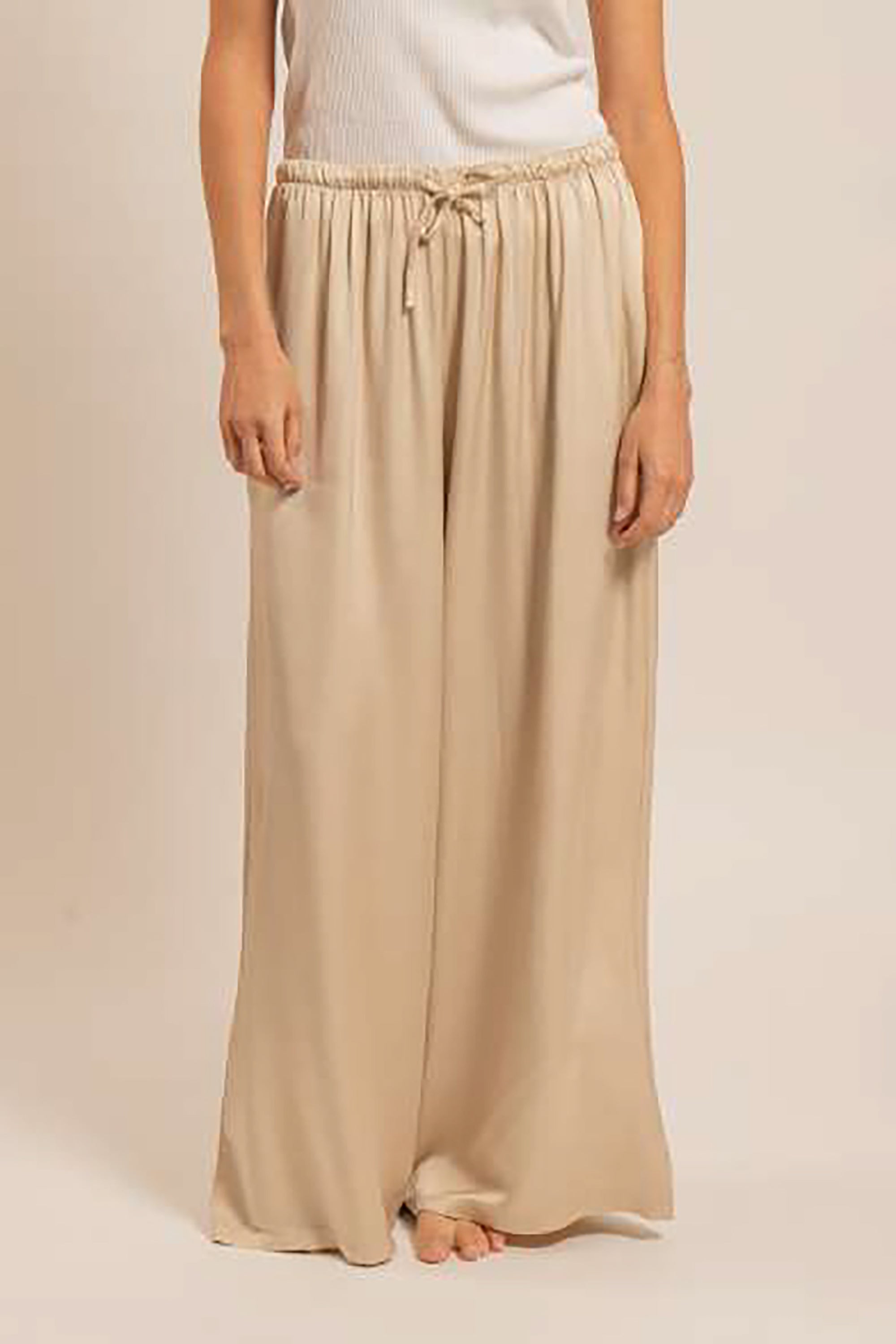 Phoenix Silky Pants - Beige