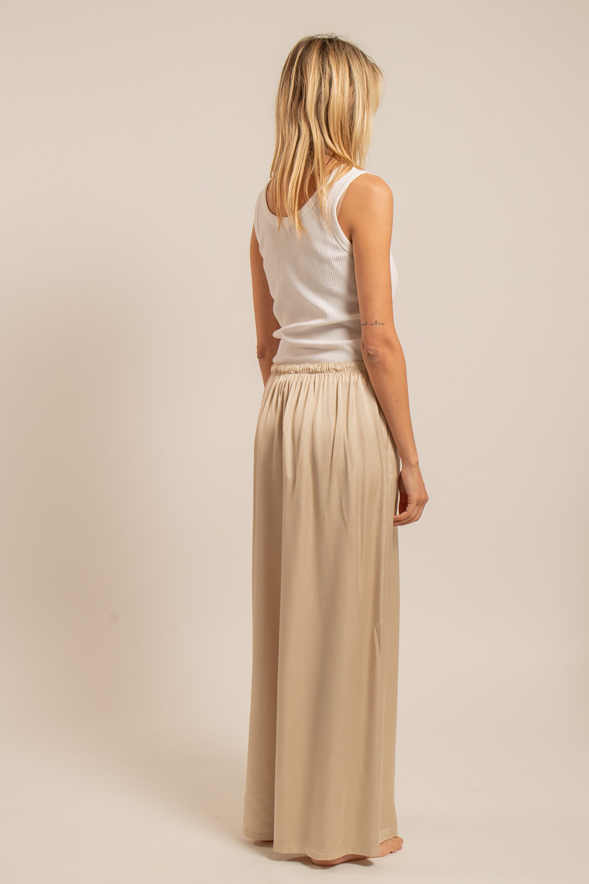 Phoenix Silky Pants - Beige