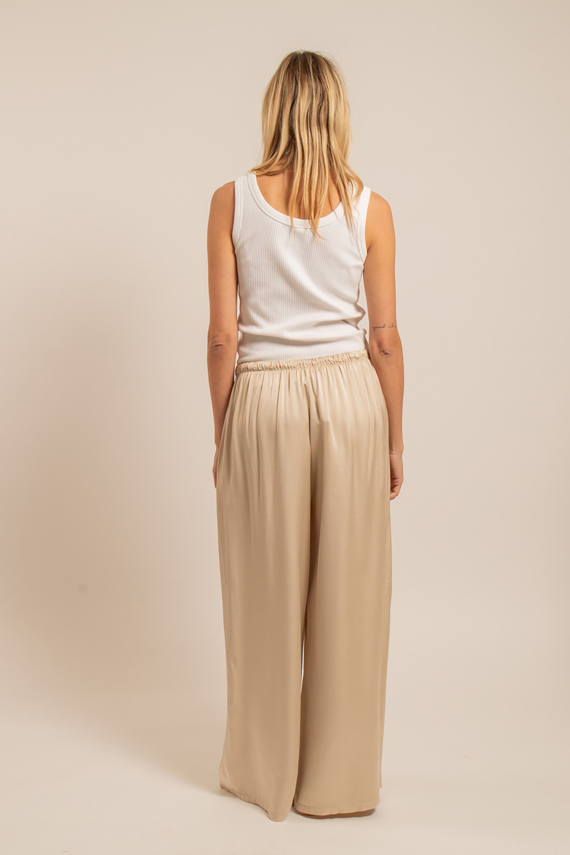 Phoenix Silky Pants - Beige