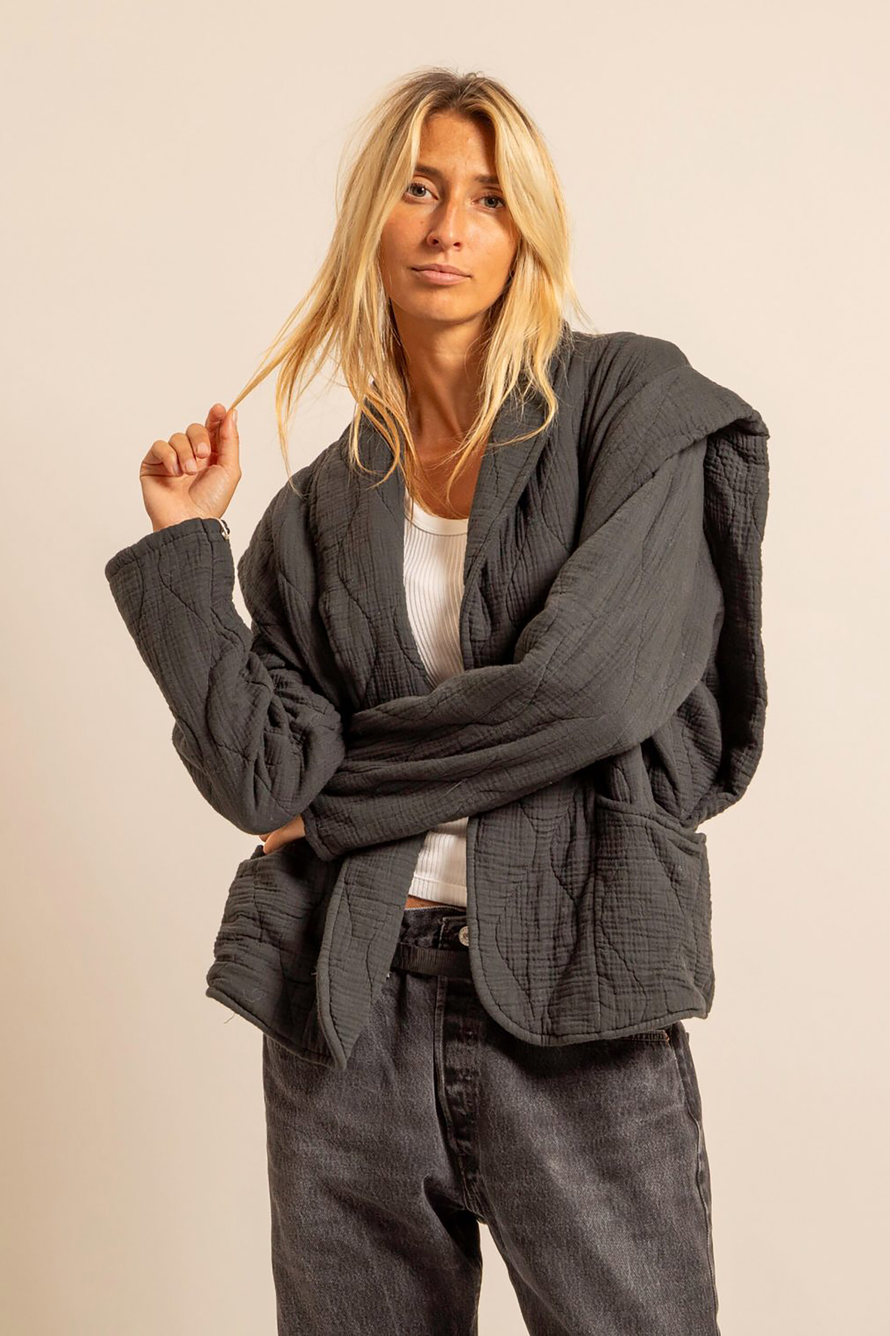 San Francisco Kimono Jacket - Anthracite