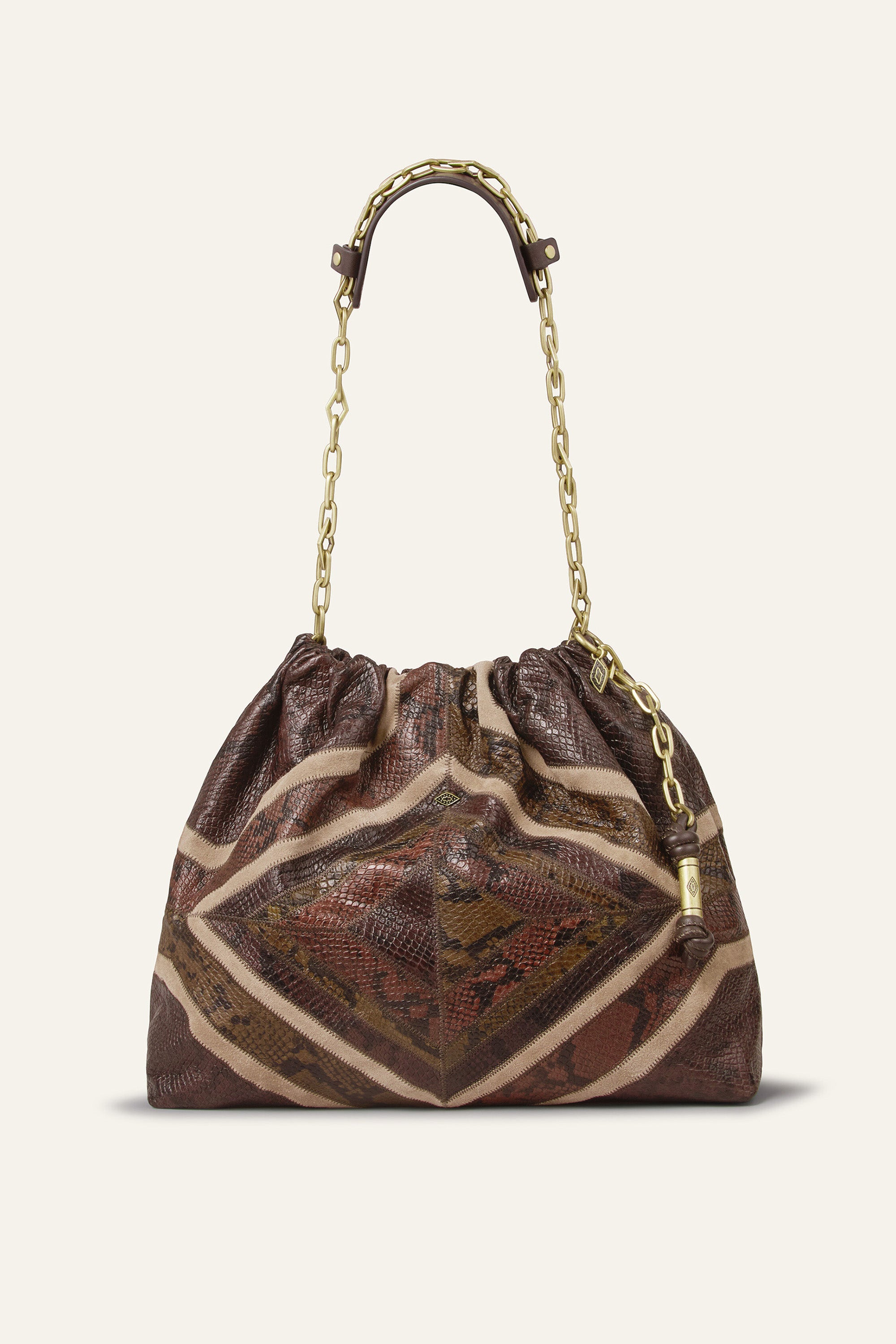 Bag M Patchwork Exotic June Tote - Brown