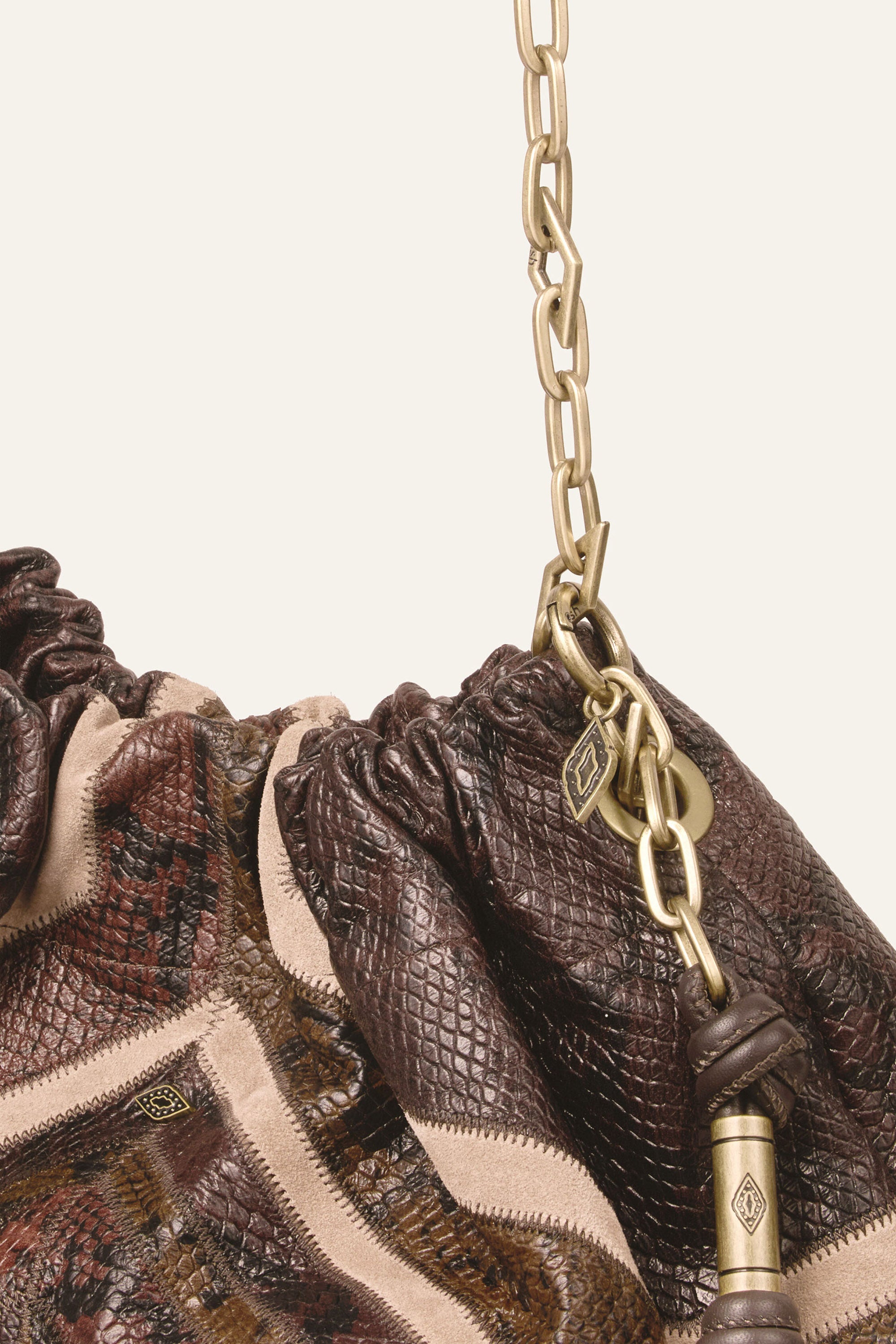 Bag M Patchwork Exotic June Tote - Brown
