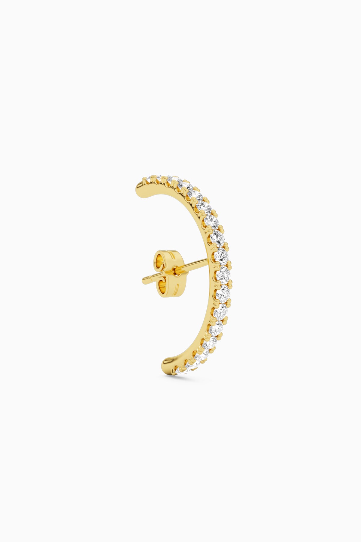 Diamond Hug Ear Stud - Gold