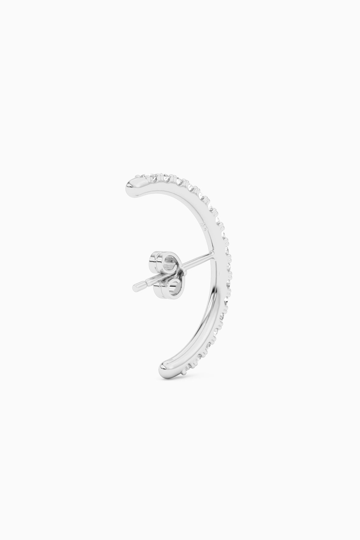 Diamond Hug Ear Stud - Silver