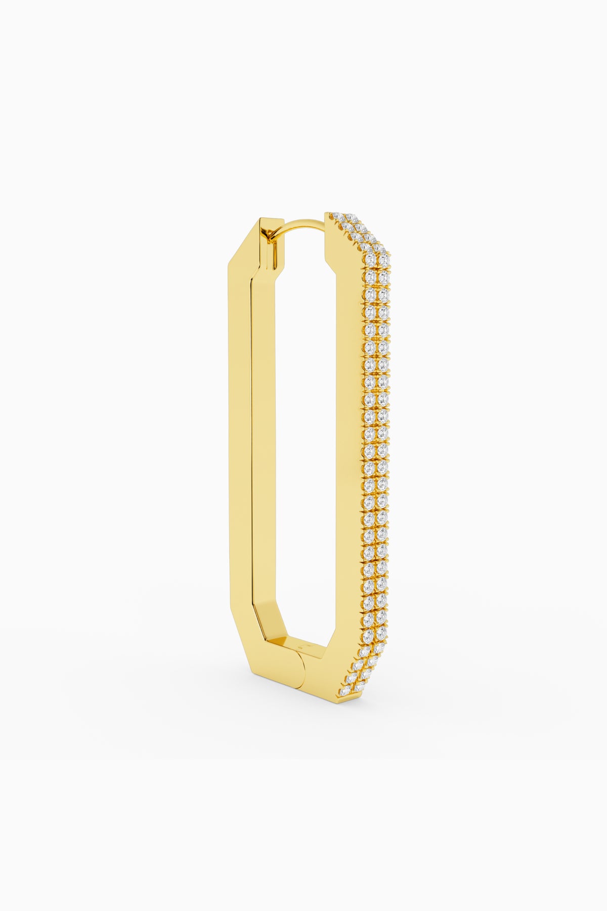 Octa Long Diamond Earring - Gold
