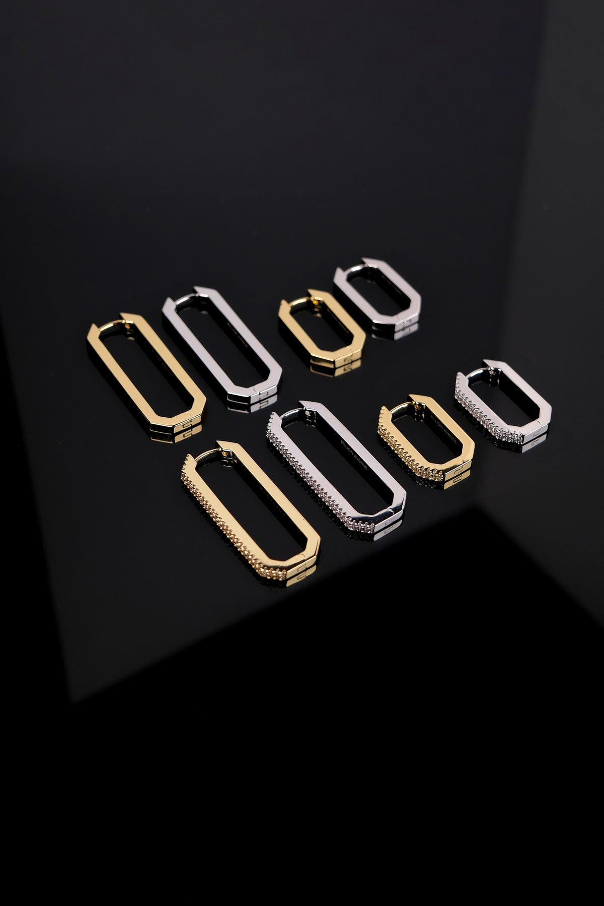 Octa Long Diamond Earring - Gold