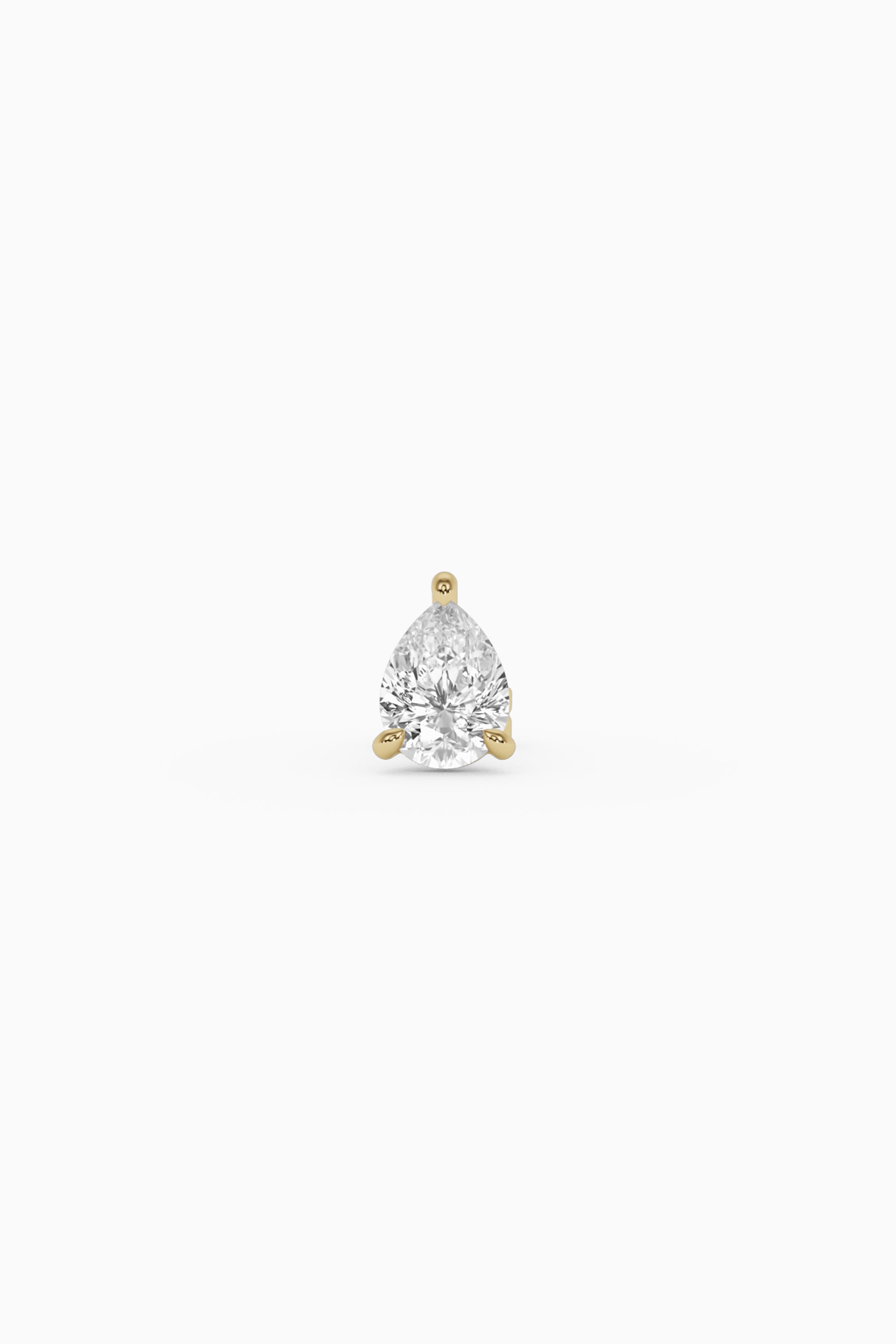Pear Diamond Ear Stud - Gold