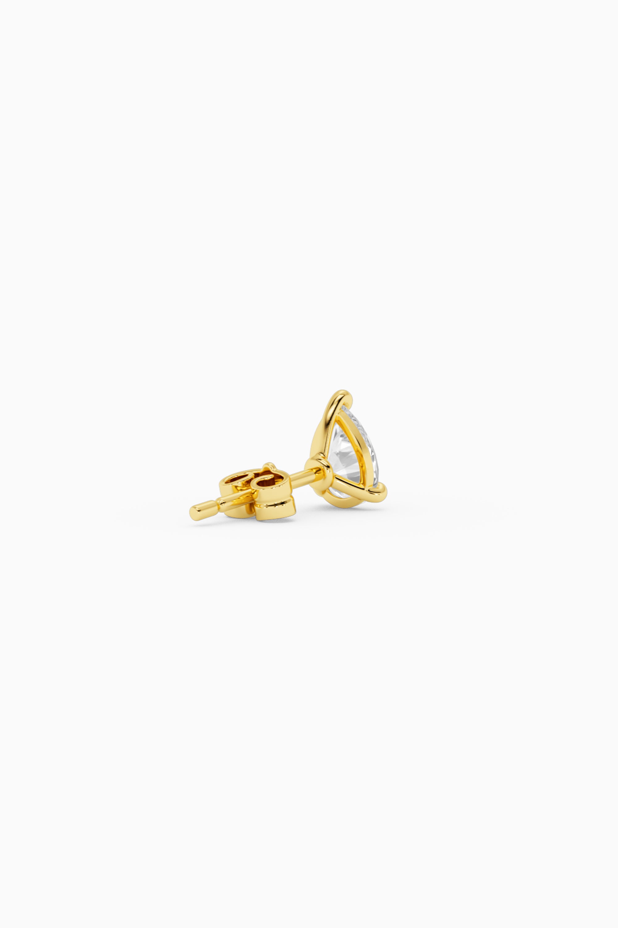 Pear Diamond Ear Stud - Gold