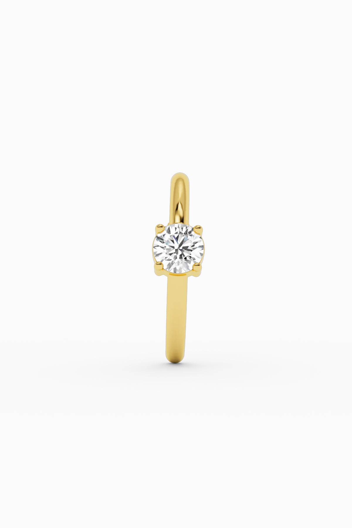 Solitaire Hug Ear Stud - Gold