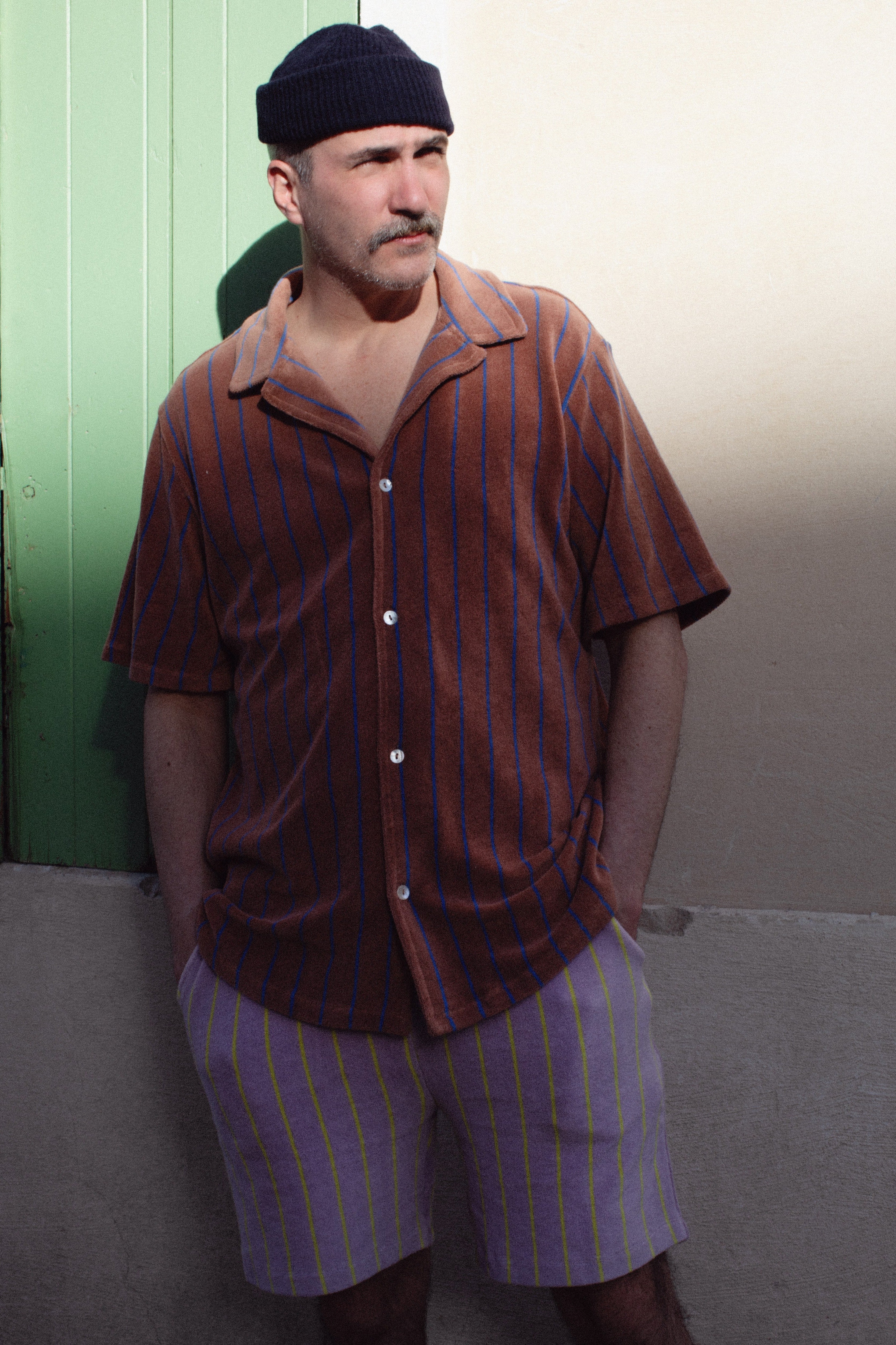  Naram Shirt - Camel & Ultramarine - RUM Amsterdam