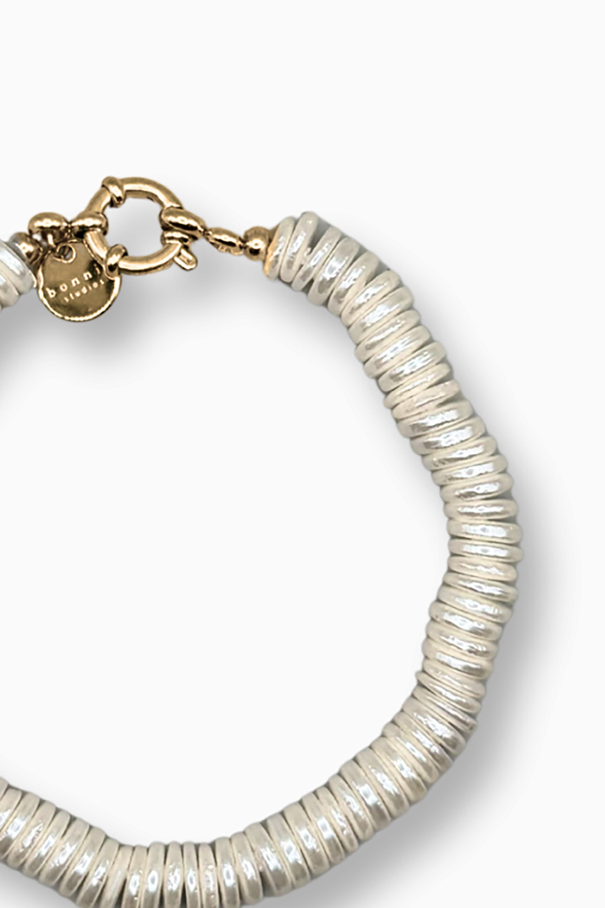 Disco Pearl Bracelet - White