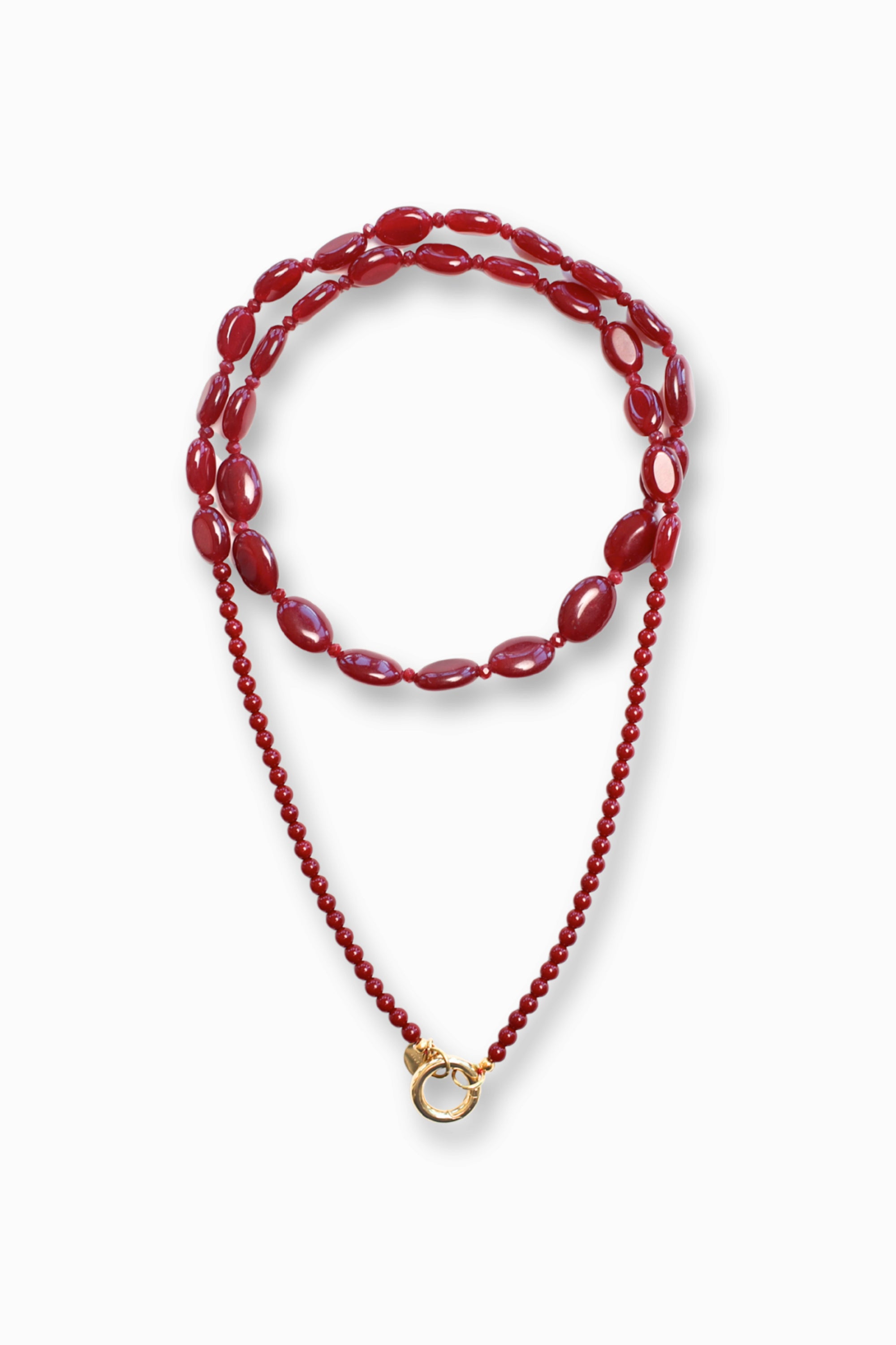 Funky Long Necklace - Burgundy