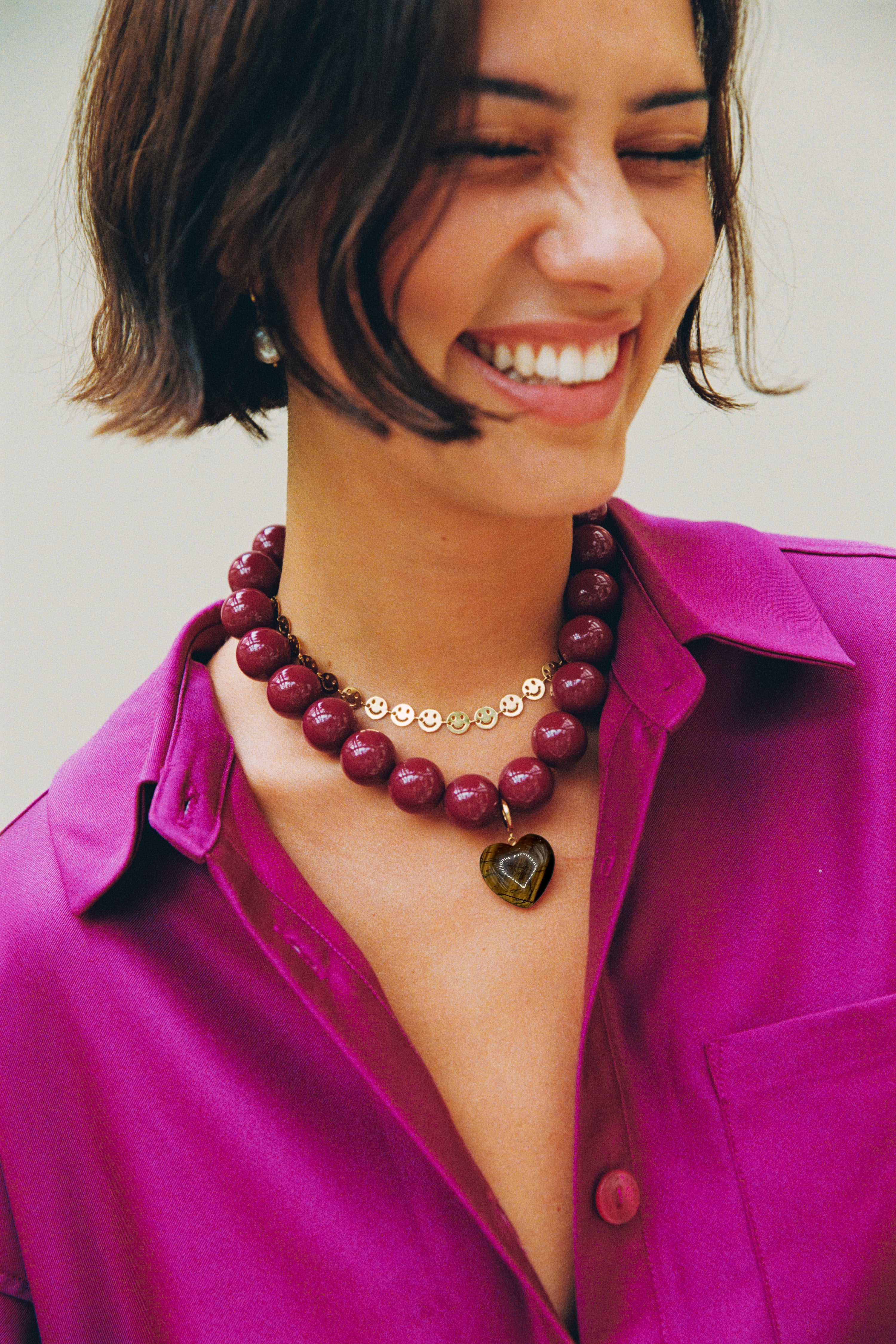 Heart Bold Pendant - Brown