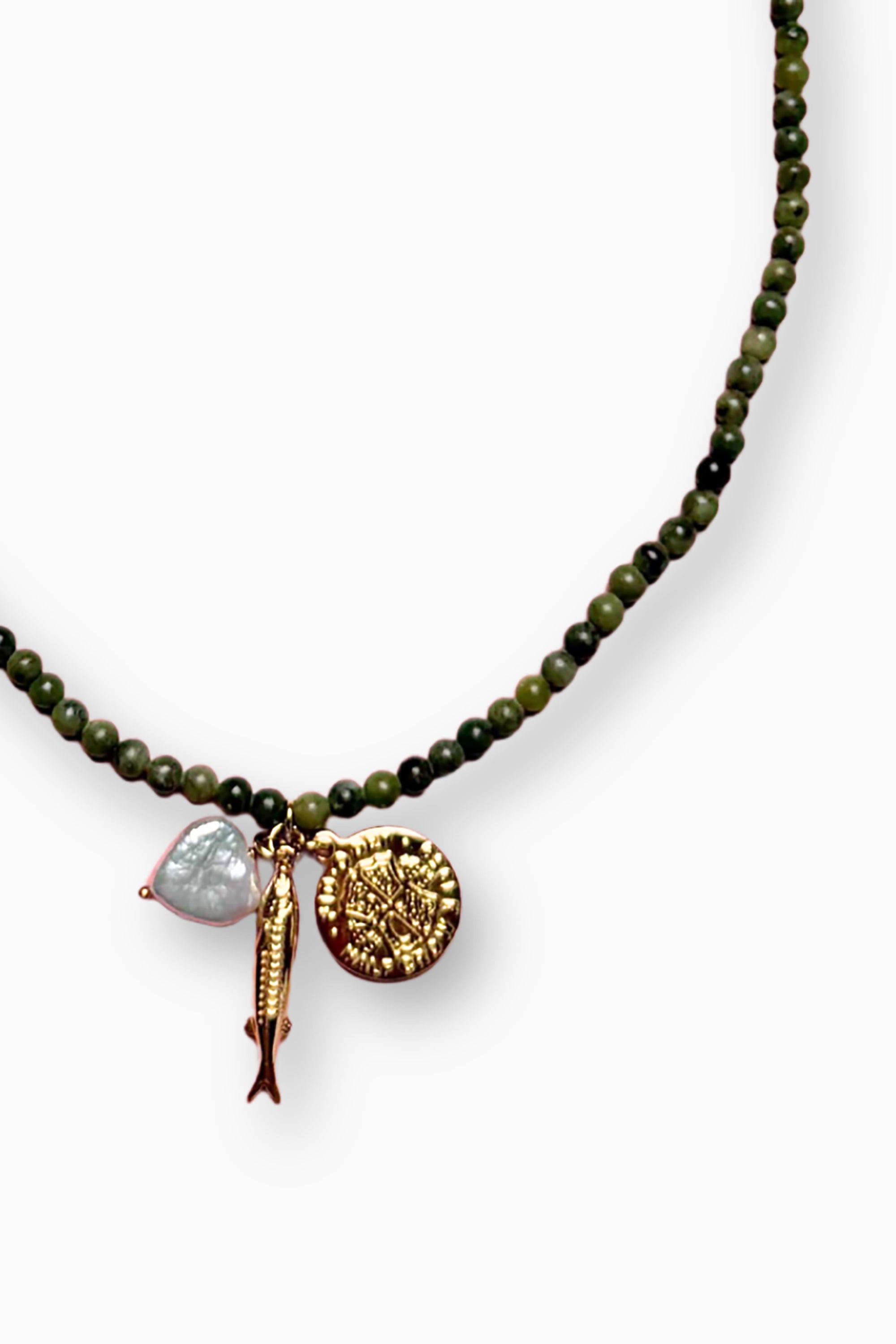 Pendant Trio Necklace - Kaki