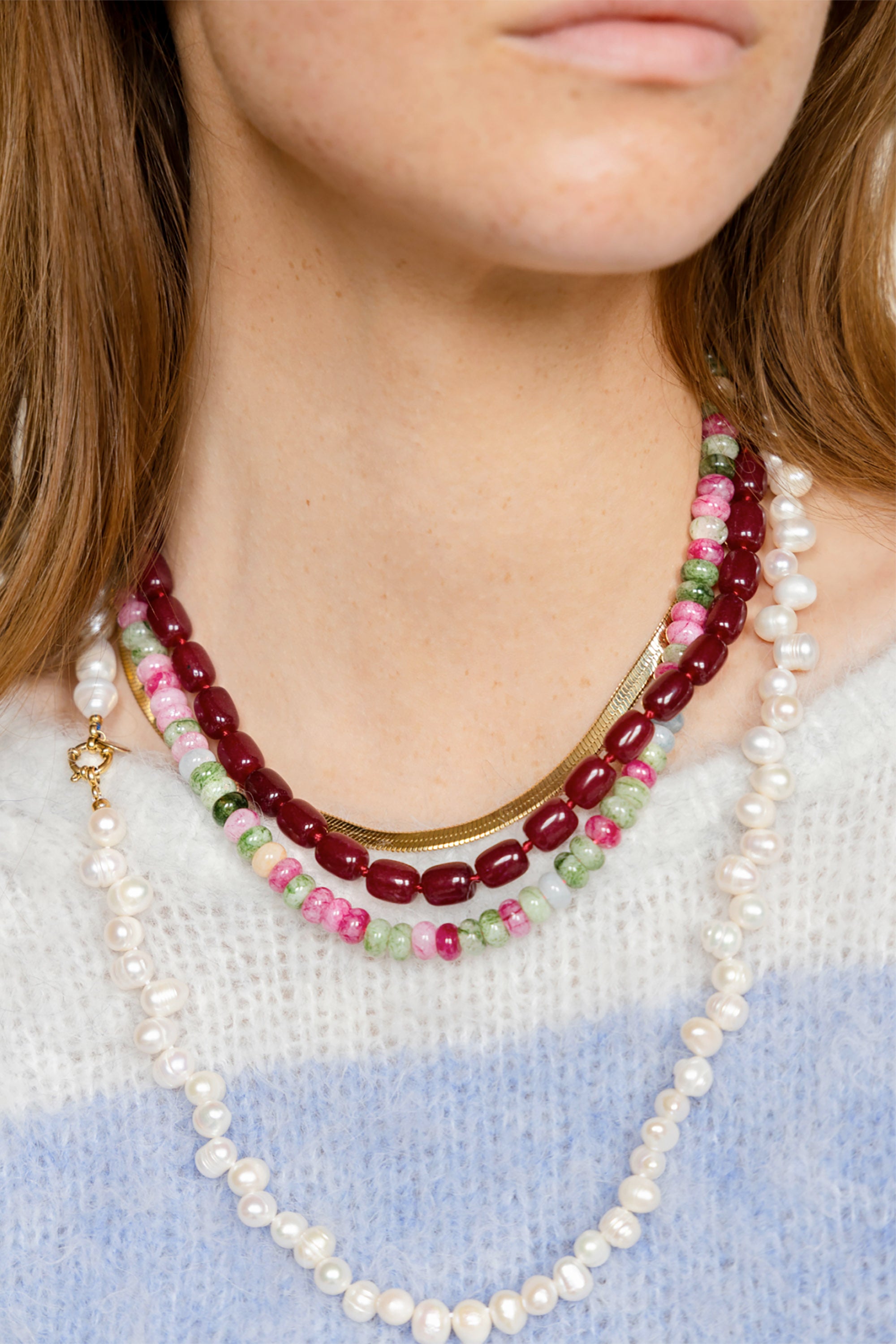 Phil Necklace - Burgundy