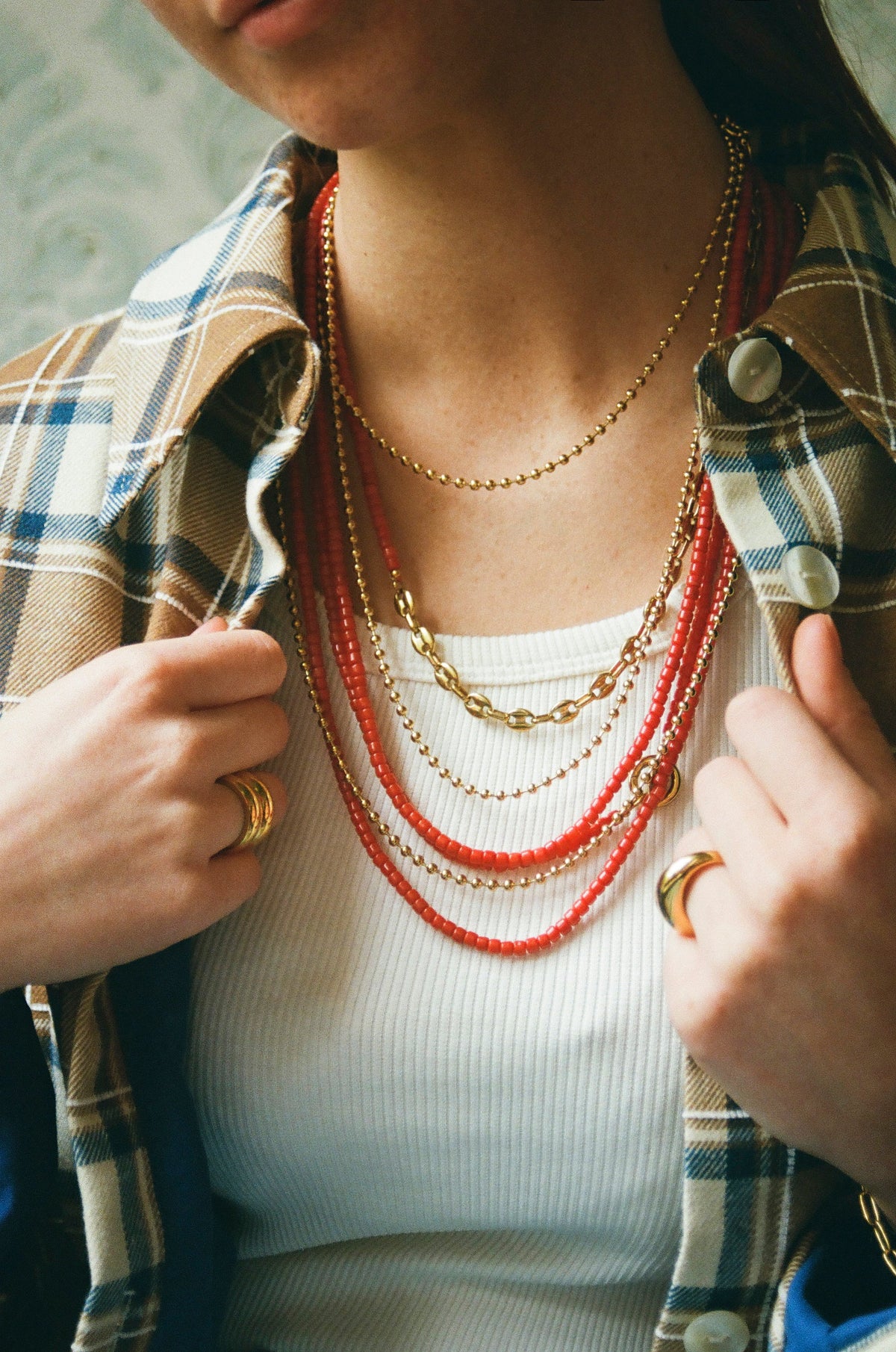 Tommy Coral Necklace - Deep Orange